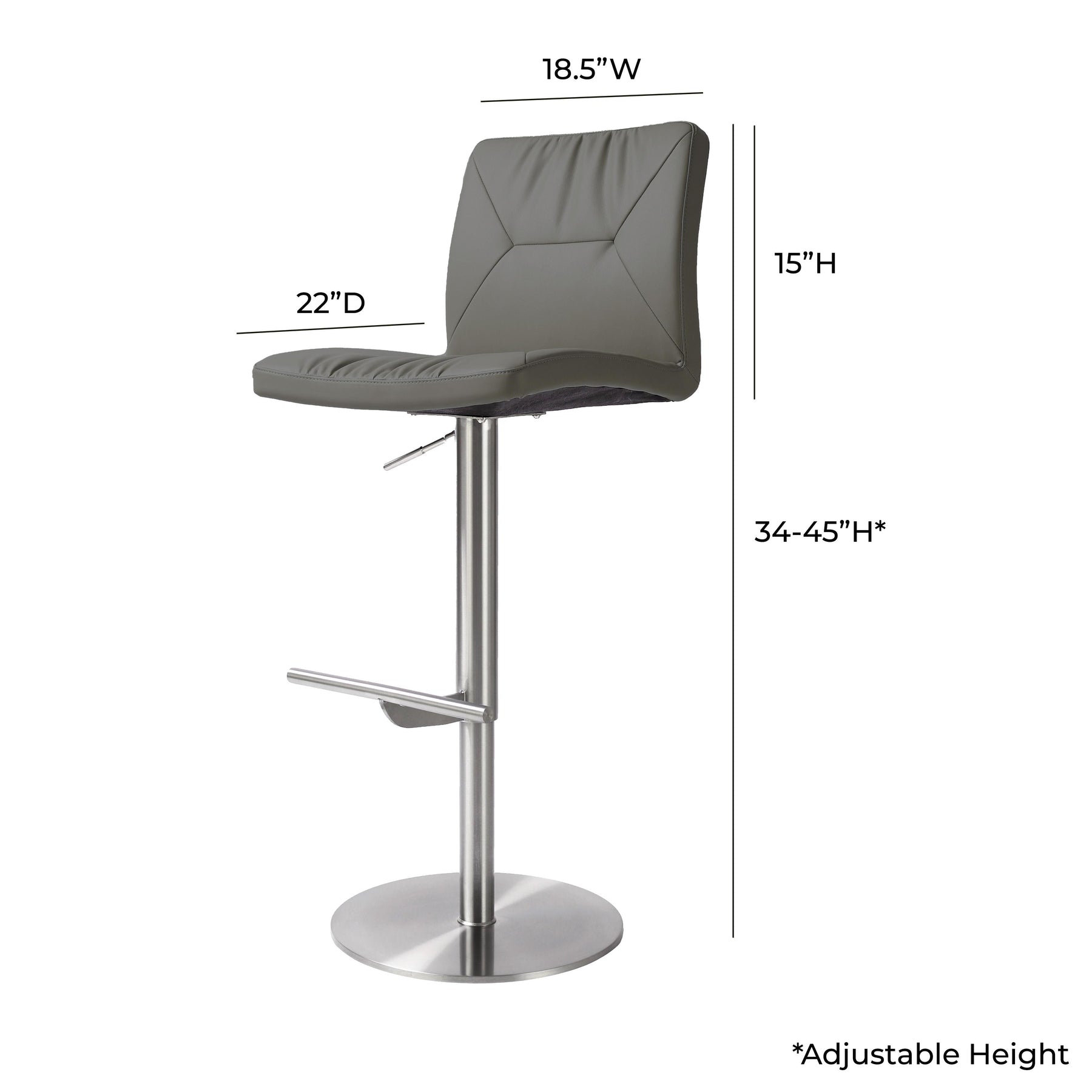 Paddy Performance Vegan Leather Adjustable Stool