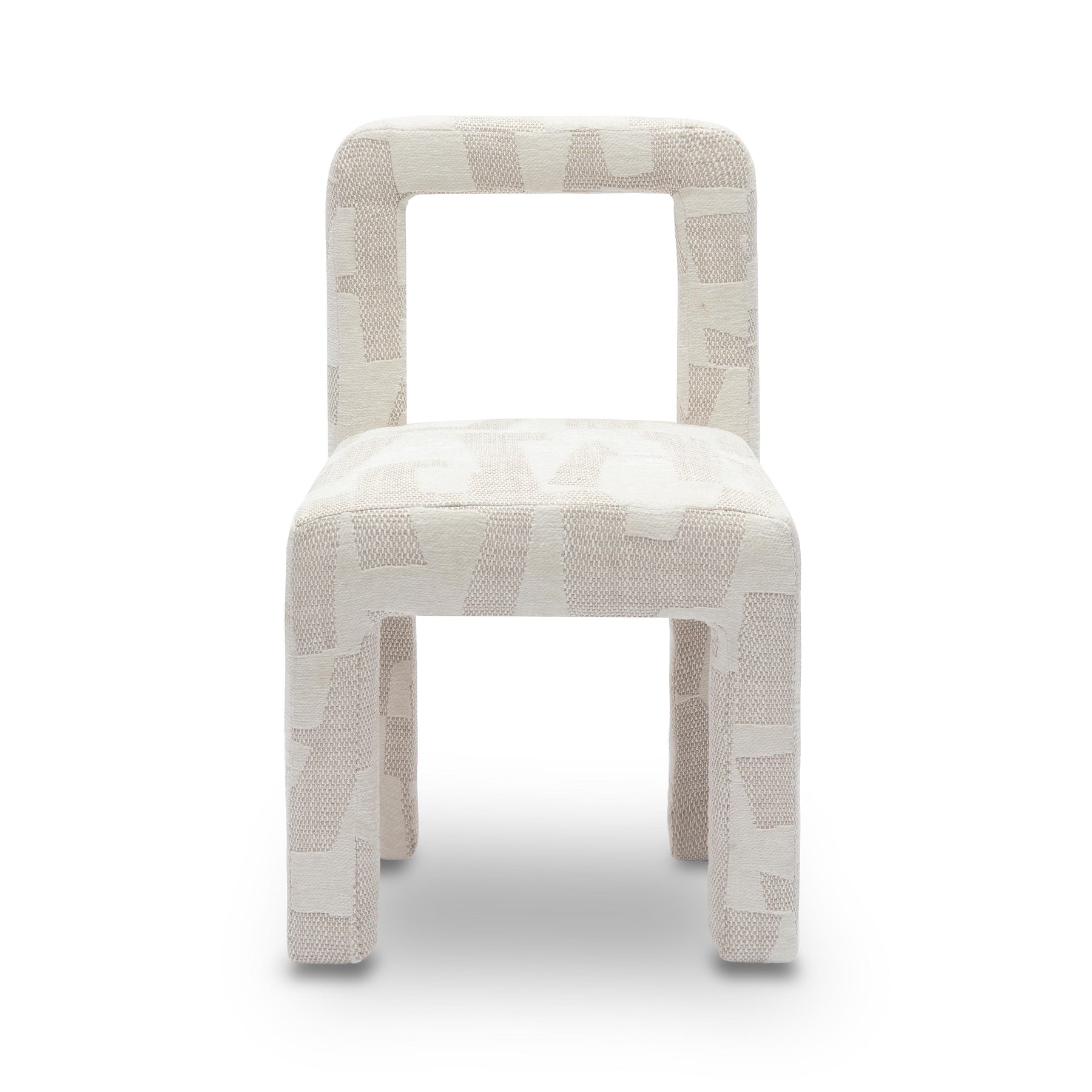 Hazel Cream Patterned Performance Jacquard Dining Chair