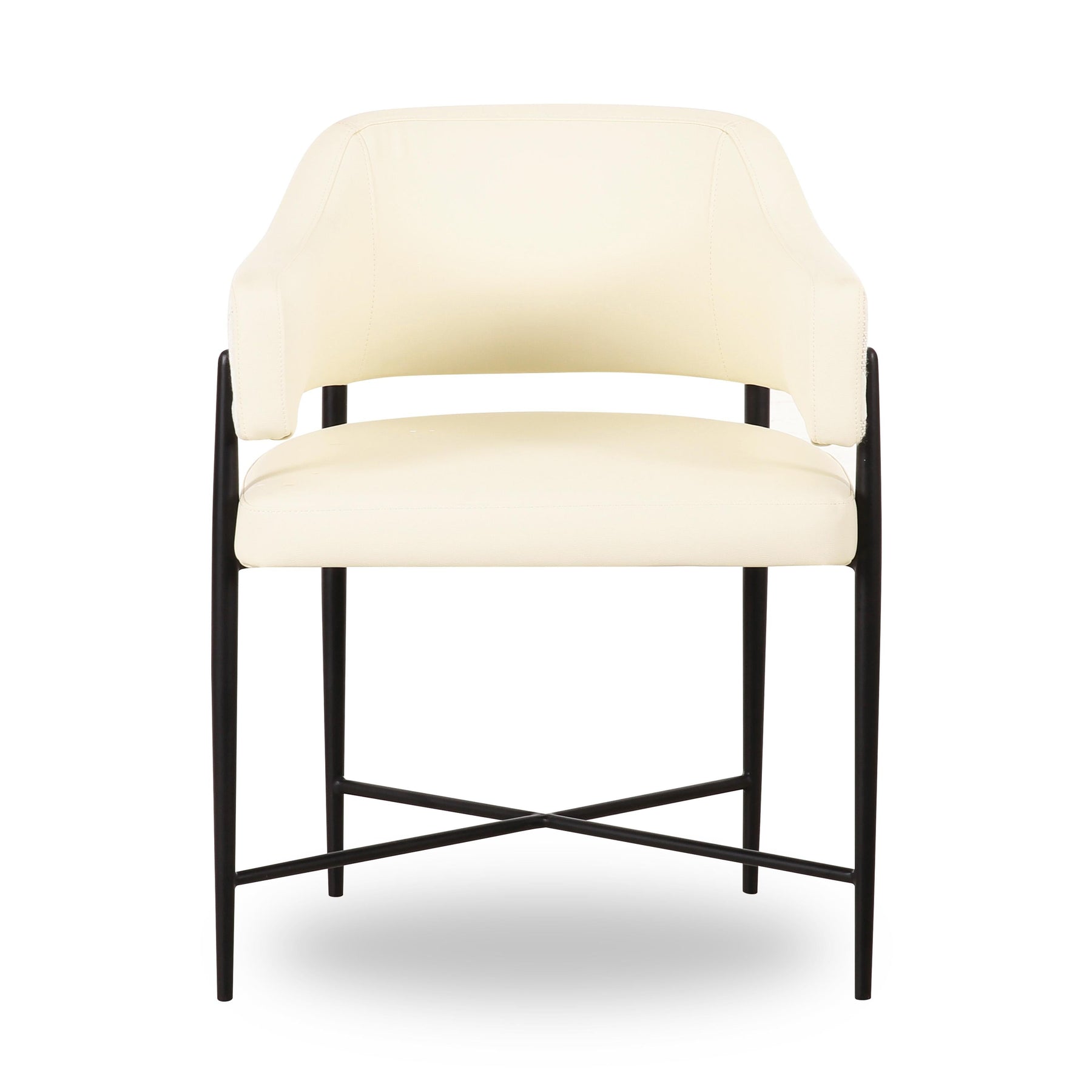 Sezanne Cream 2-Tone Performance Vegan Leather and Jacquard Dining Chair