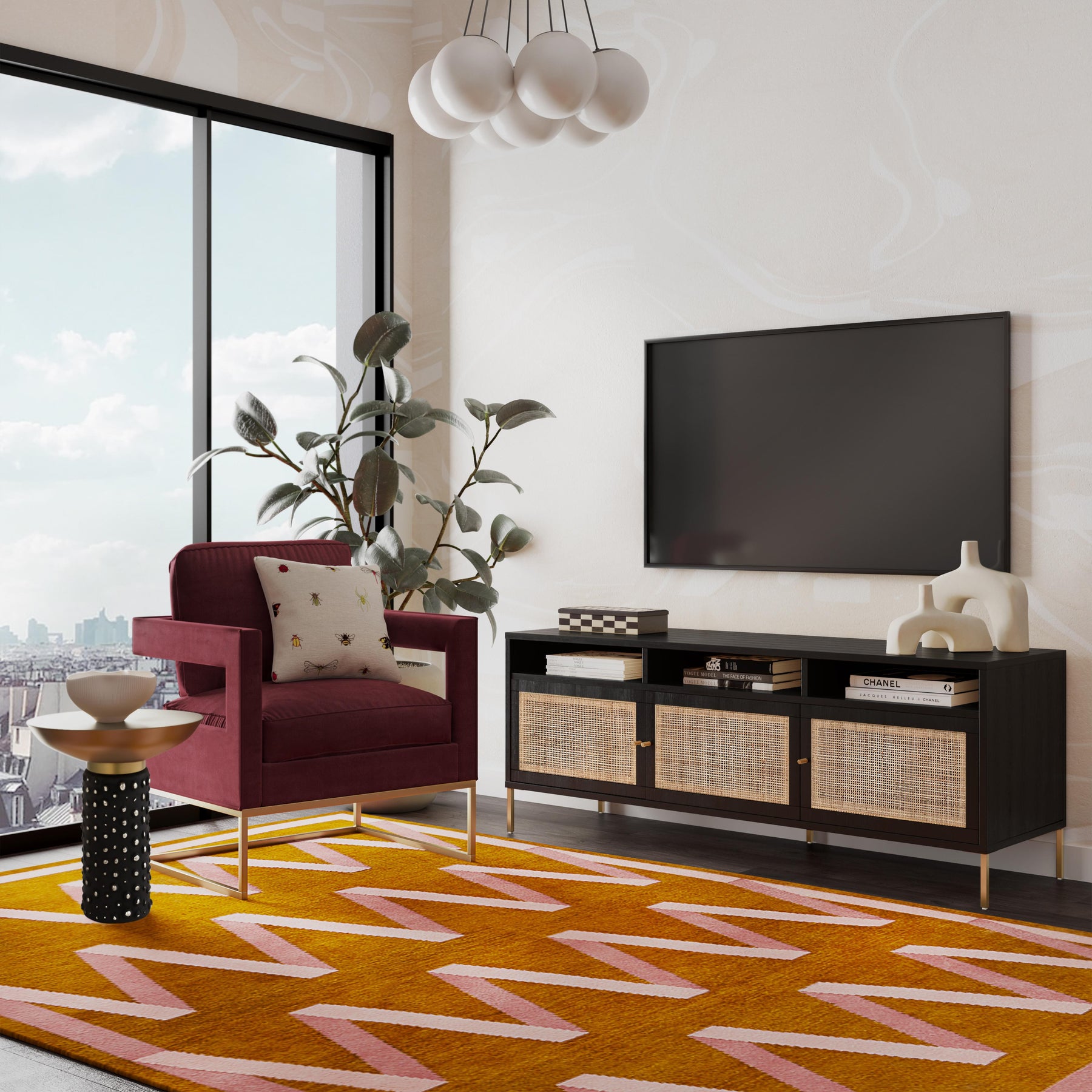 Sierra 65" Cane Media Console