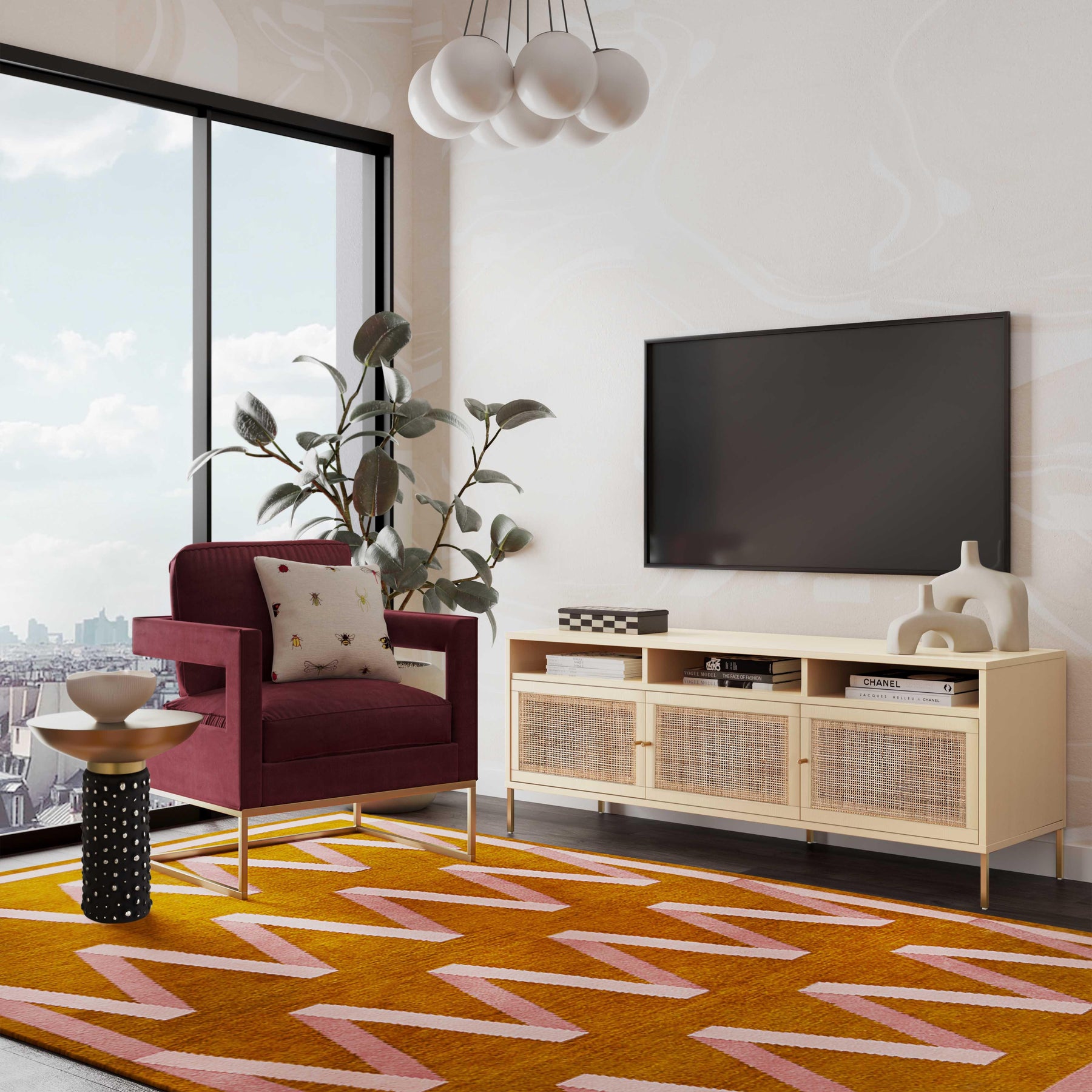 Sierra 65" Cane Media Console