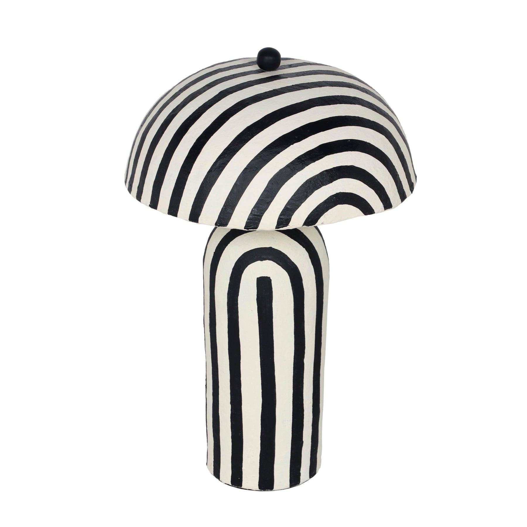 Maiori Striped Papier Mache Table Lamp