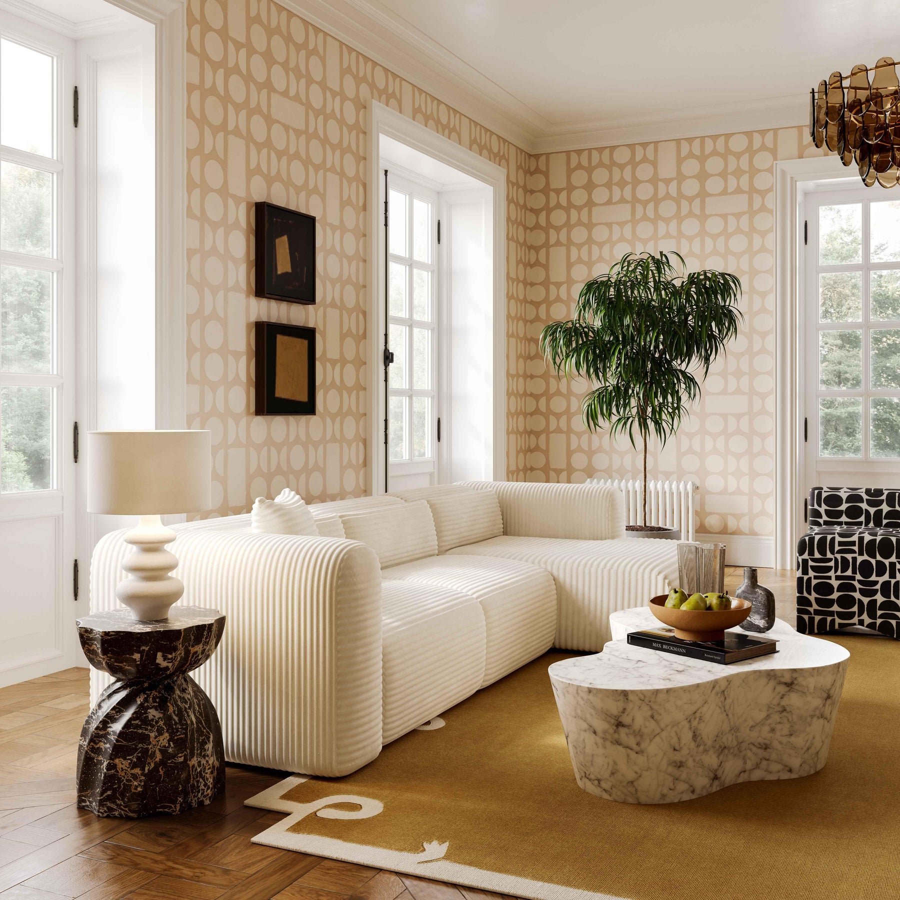 Riviera Cream Textured Table Lamp