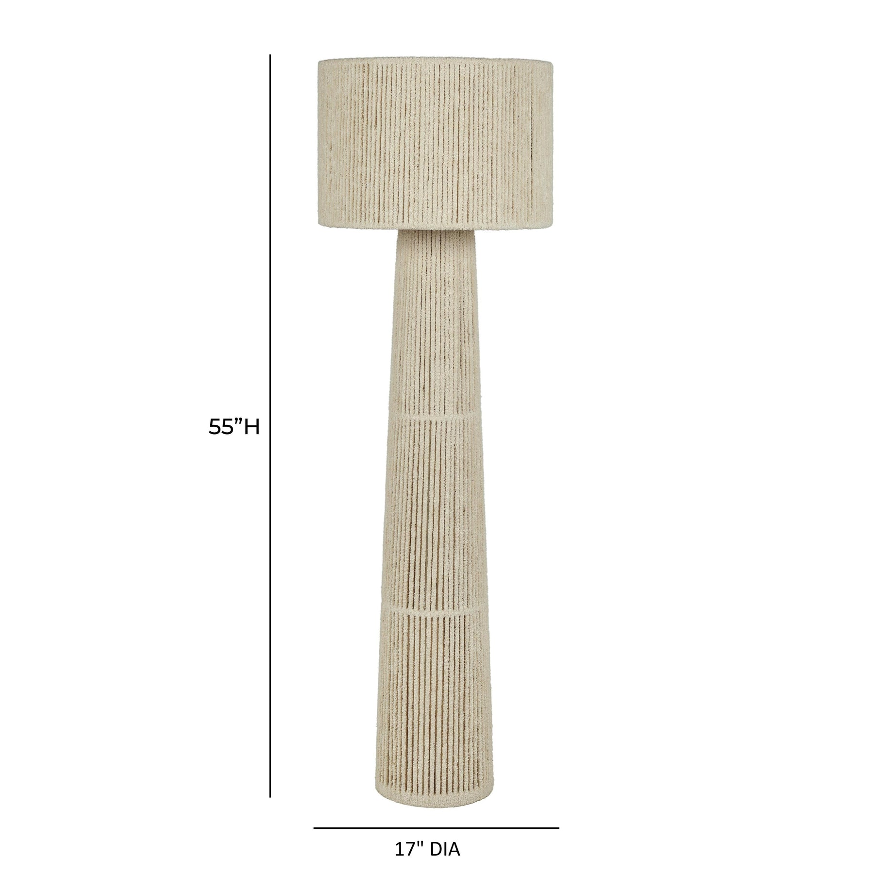 Tapered Natural Chenille Fiber Floor Lamp