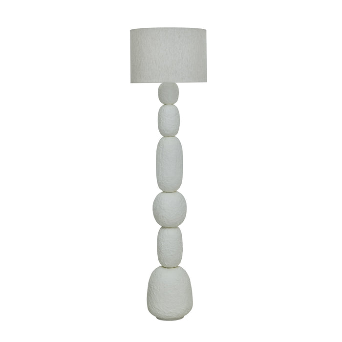 Pebble Cream Papier Mache Floor Lamp