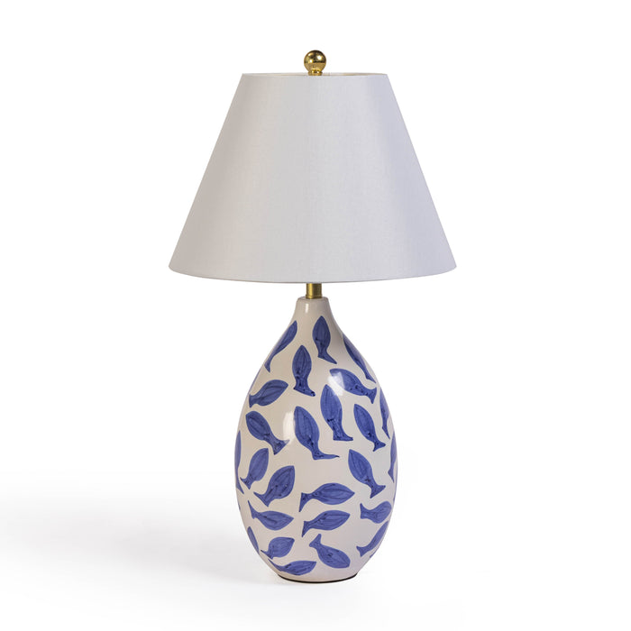 Sardine White & Blue Ceramic Table Lamp
