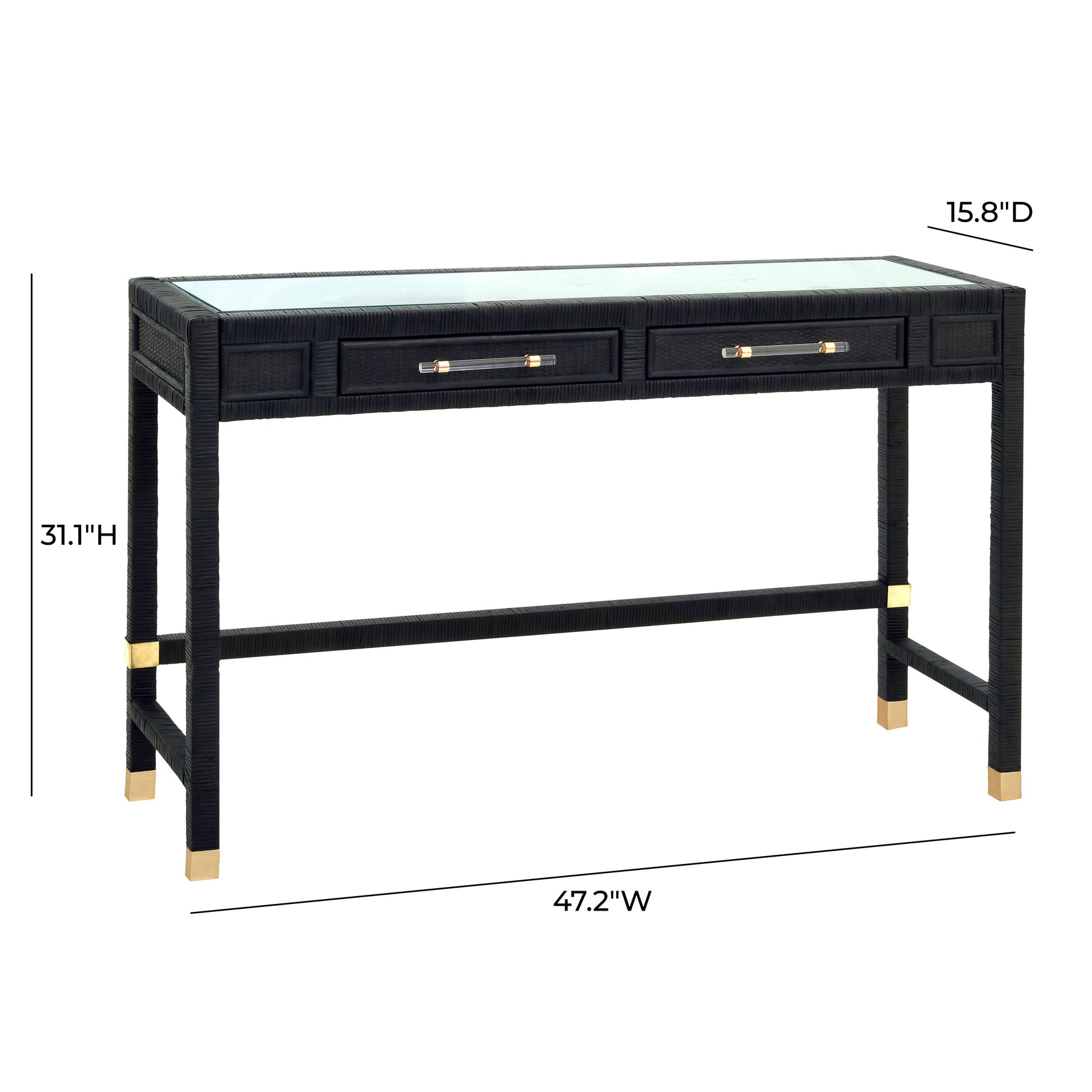 Amara 47" Woven Rattan Desk