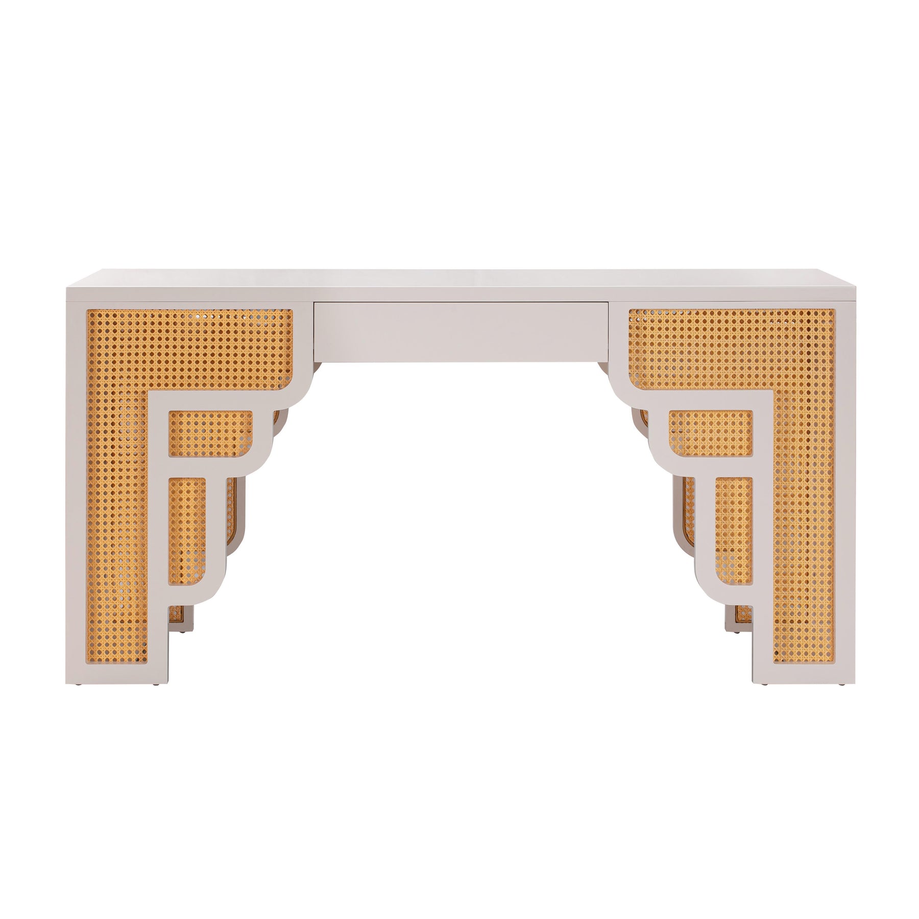 Suzie 62" Rattan Executive Desk With Drawer