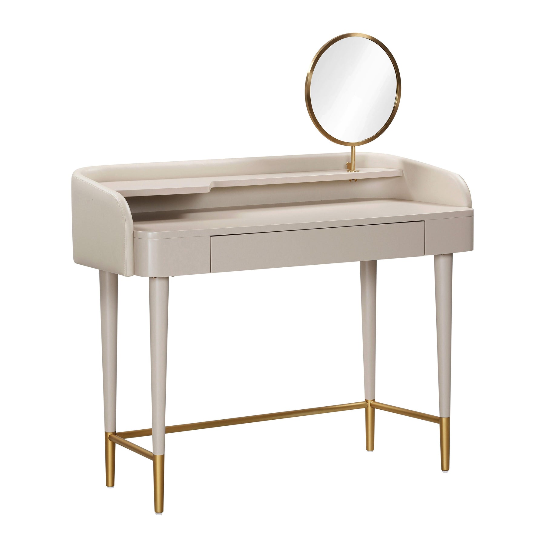 Penelope 45" Vegan Leather Wrapped Vanity Desk With Drawer