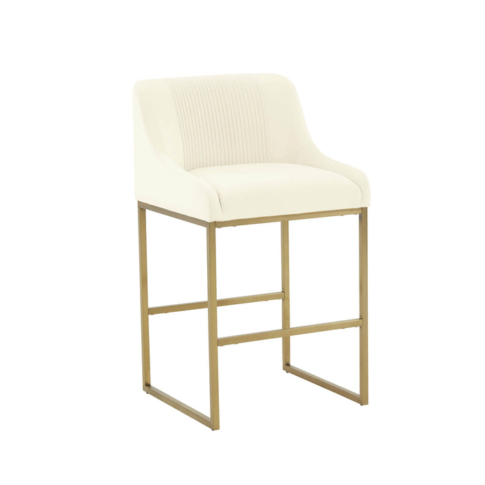 Lisa Pleated Performance Velvet Counter Stool