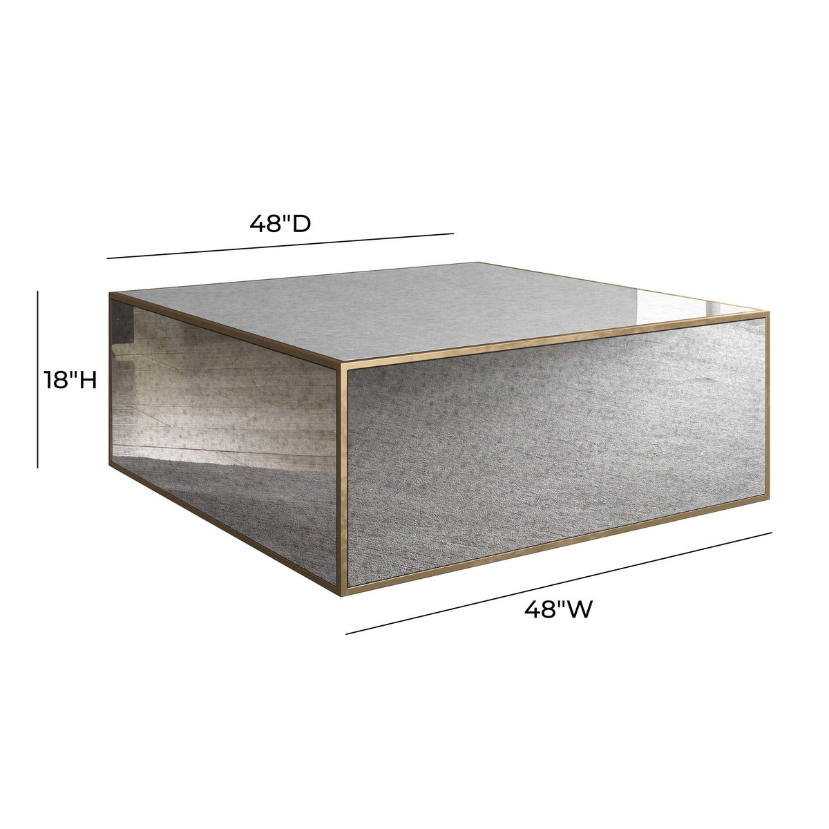 Lana Mirrored Coffee Table (43"-48")