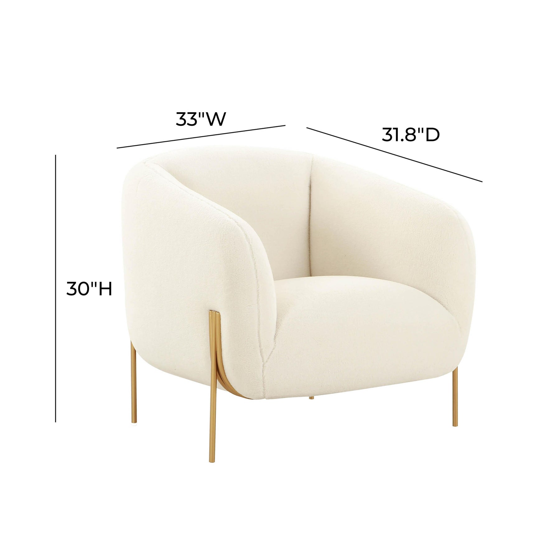 Kandra Cream Performance Vegan Shearling Accent Chair by Inspire Me! Home Decor