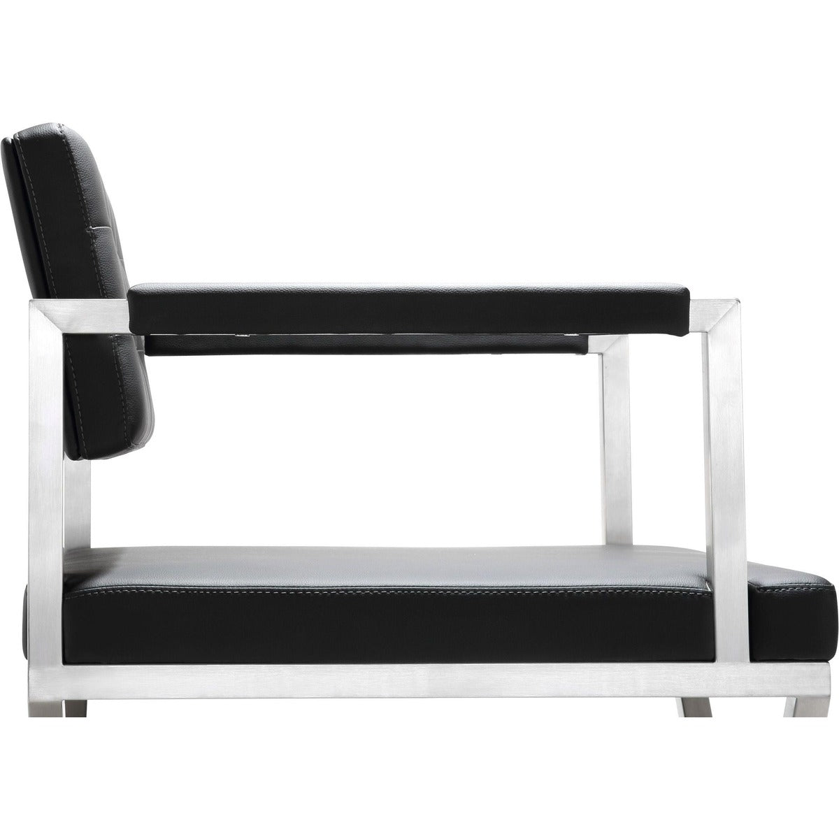 Director Performance Vegan Leather Stool with Silver Base