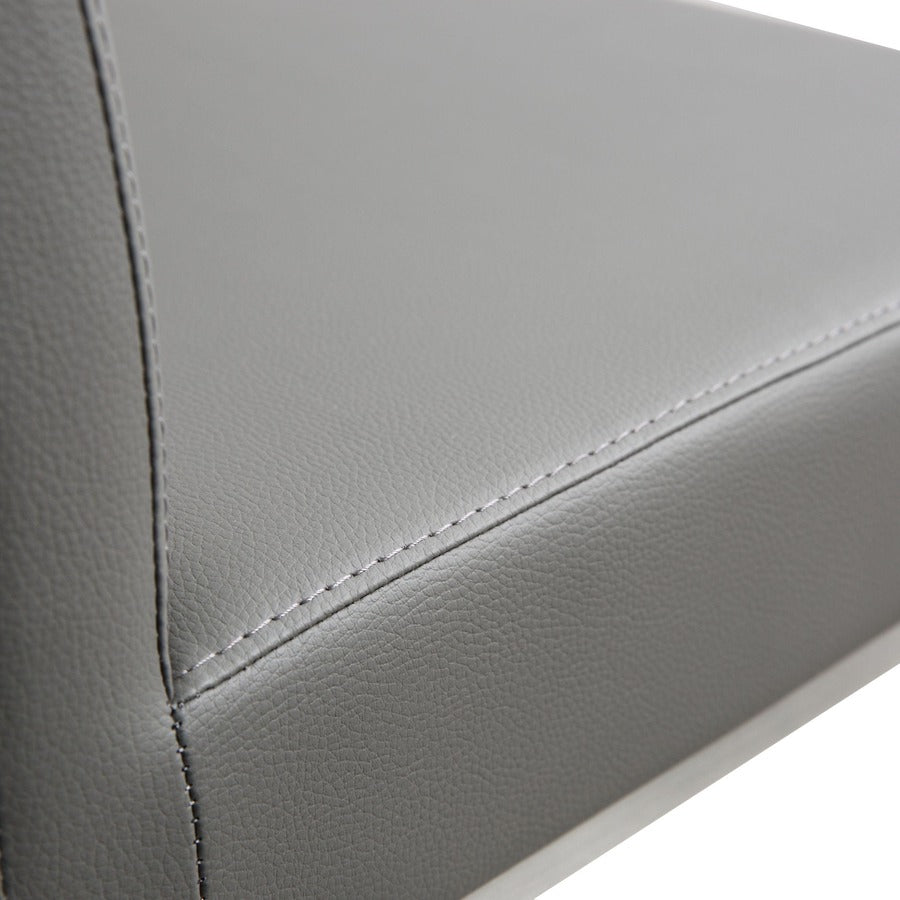 Denmark Performance Vegan Leather Stool with Silver Base - Set of 2