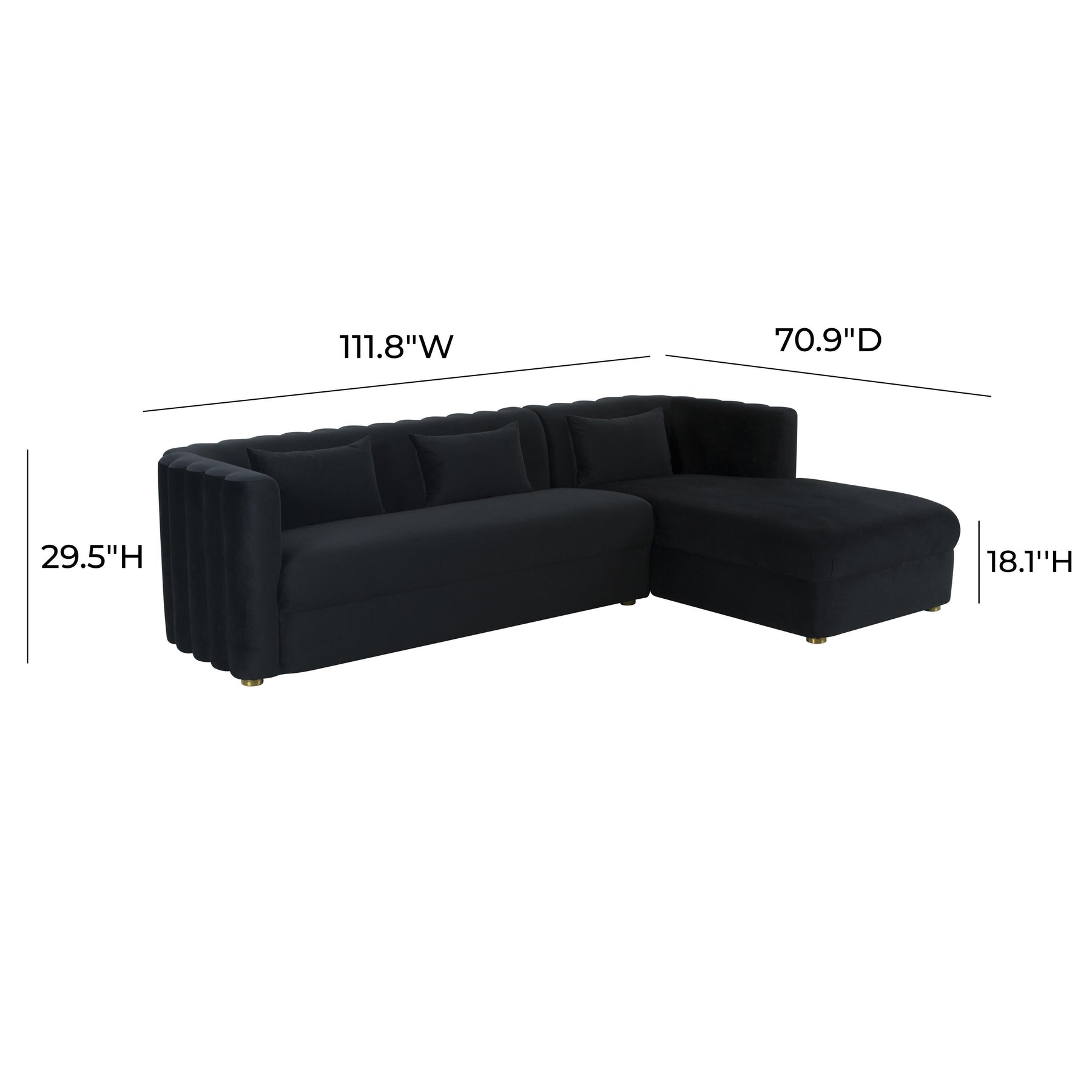 Callie 2-Piece Performance Velvet L-Shaped Sectional