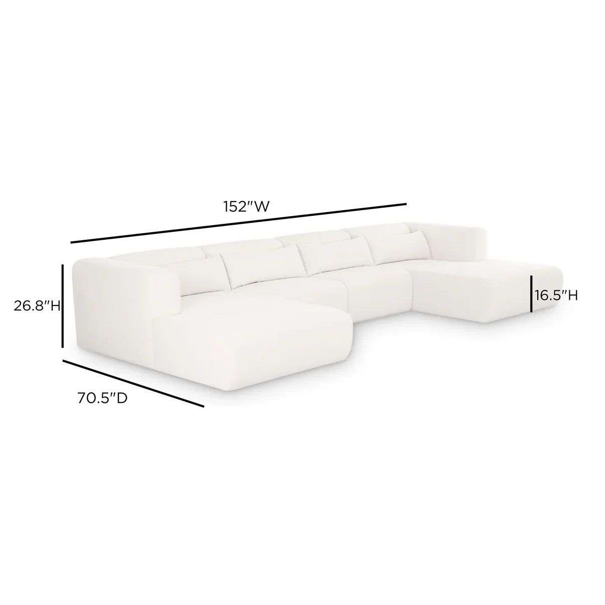 Tarra U-Shape Sectional Sofa | Chenille