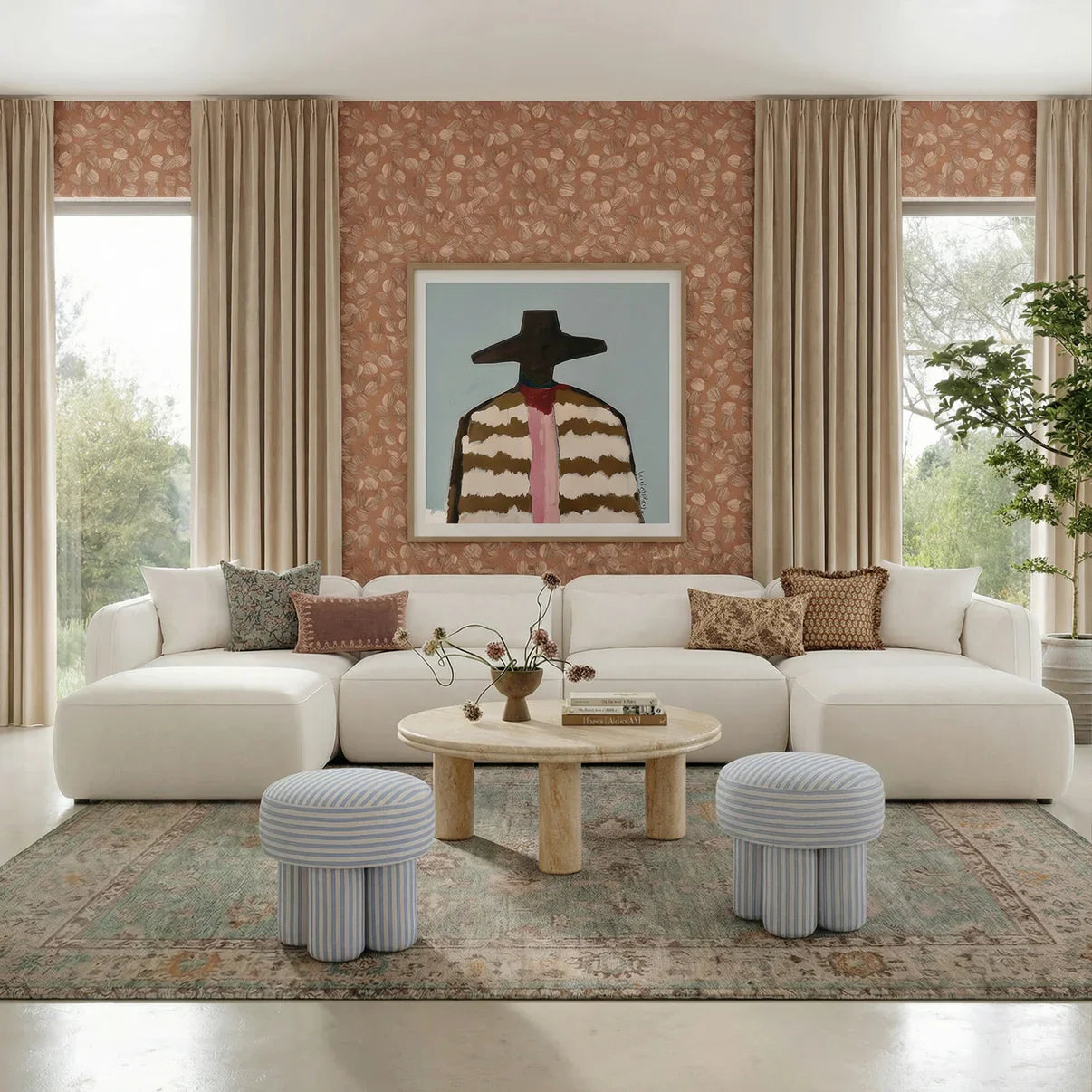 Tarra U-Shape Sectional Sofa | Chenille