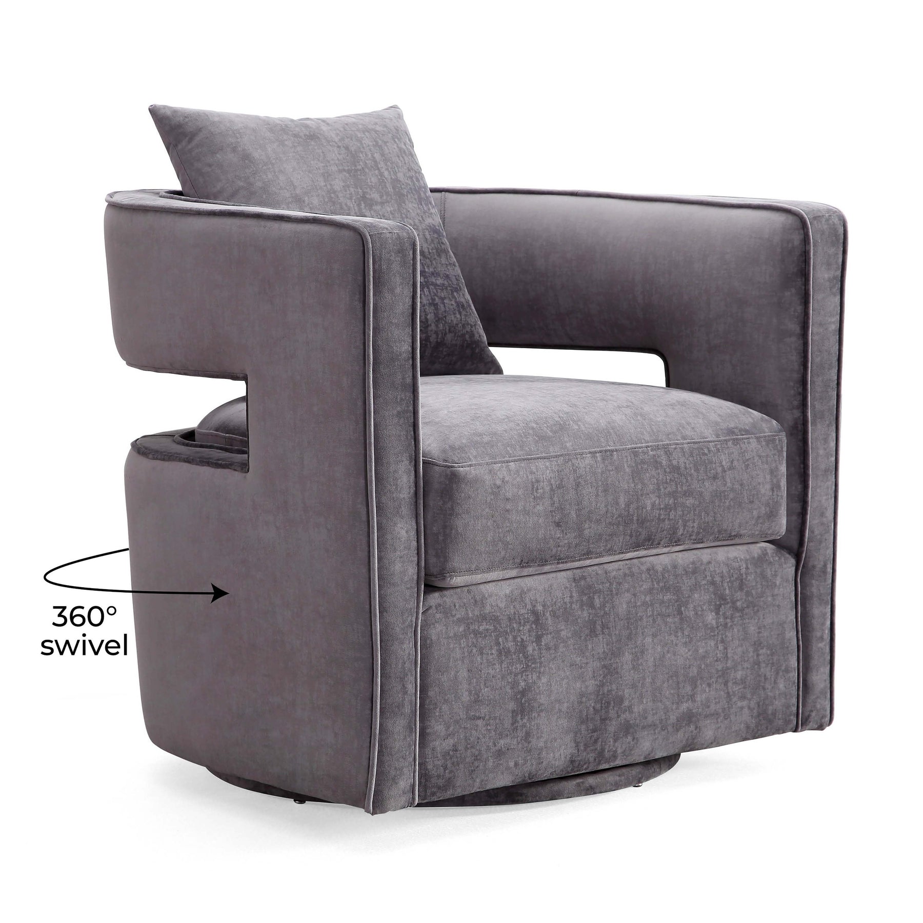 Kennedy Performance Velvet Swivel Accent Chair