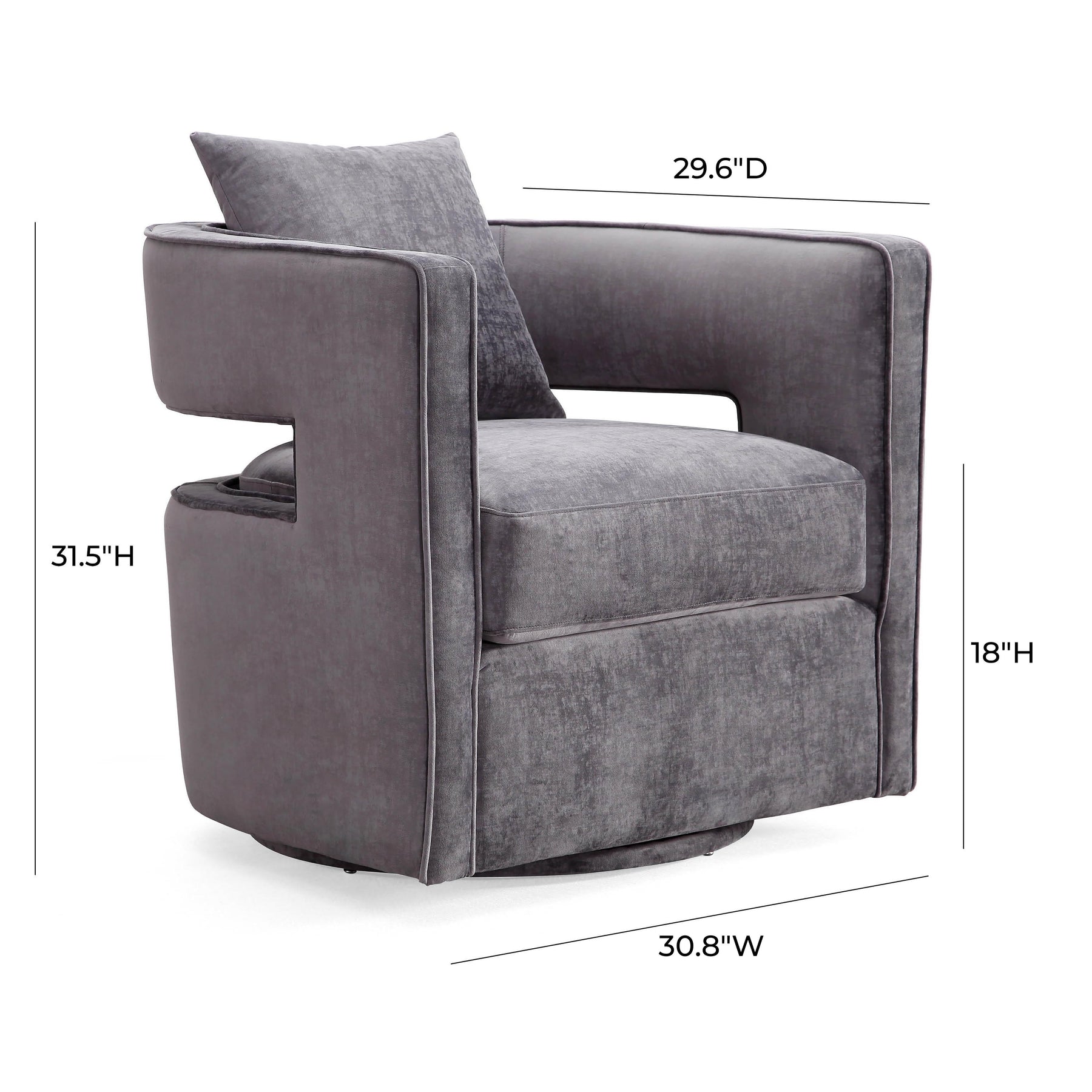 Kennedy Performance Velvet Swivel Accent Chair