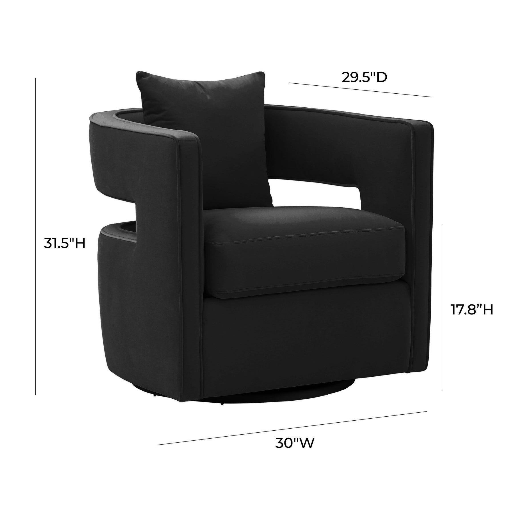Kennedy Performance Velvet Swivel Accent Chair