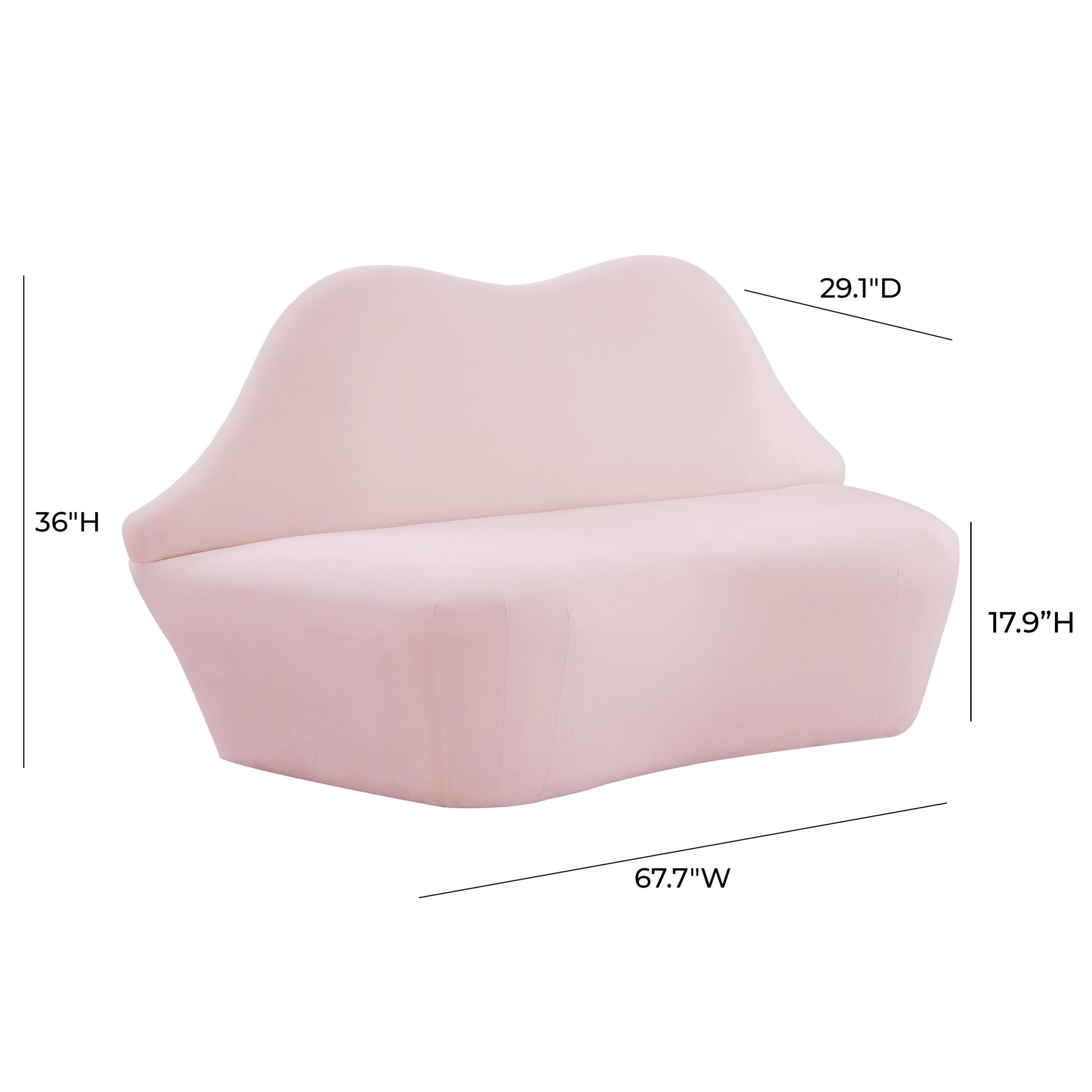 Lips 68" Performance Velvet Settee