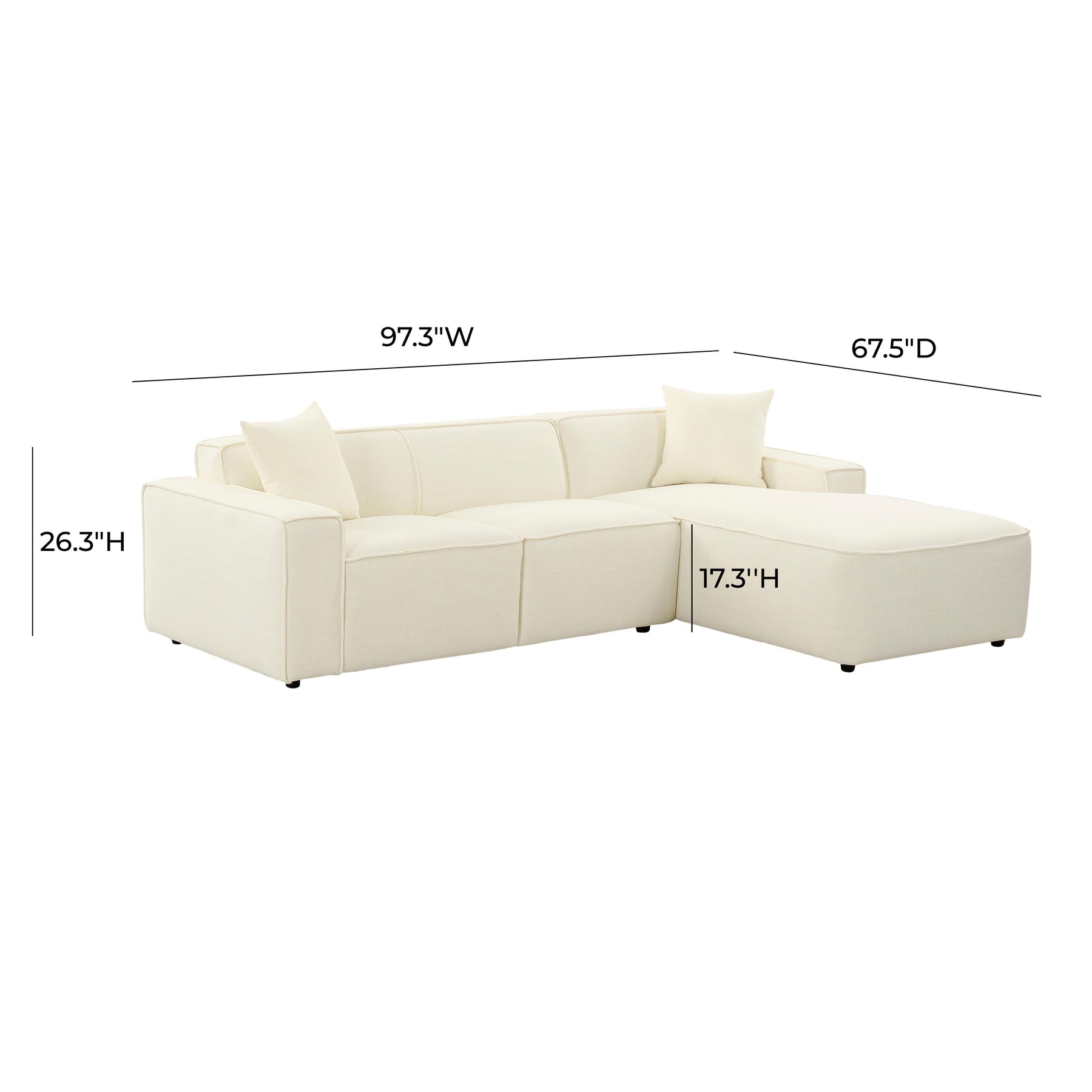 Olafur 2-Piece Performance Fabric L-Shaped Sectional