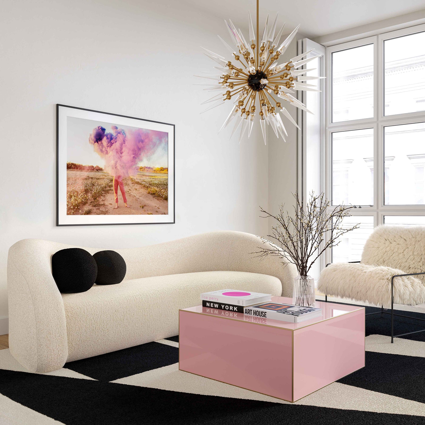 Leonie 102.5" Faux Shearling Sofa