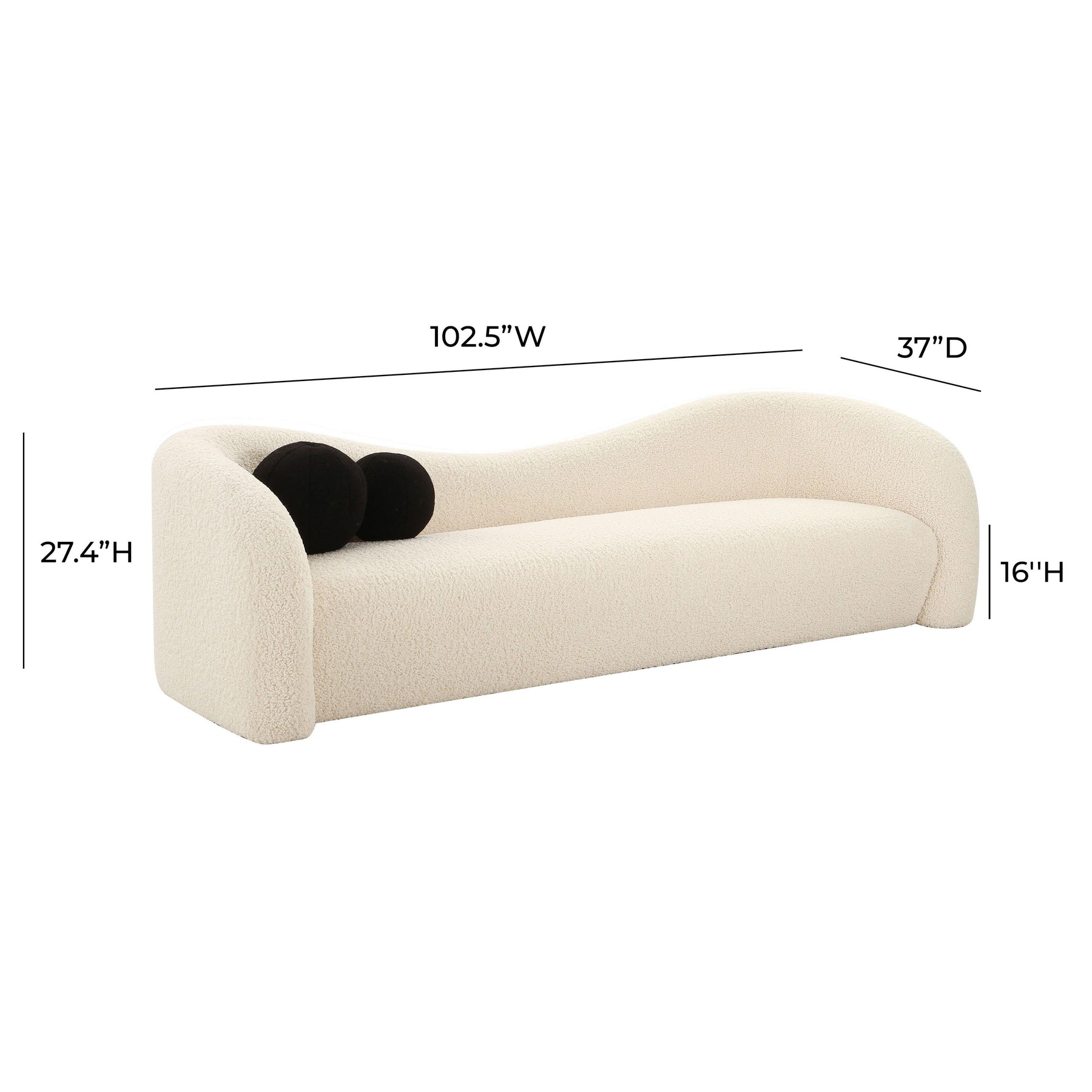 Leonie 102.5" Faux Shearling Sofa