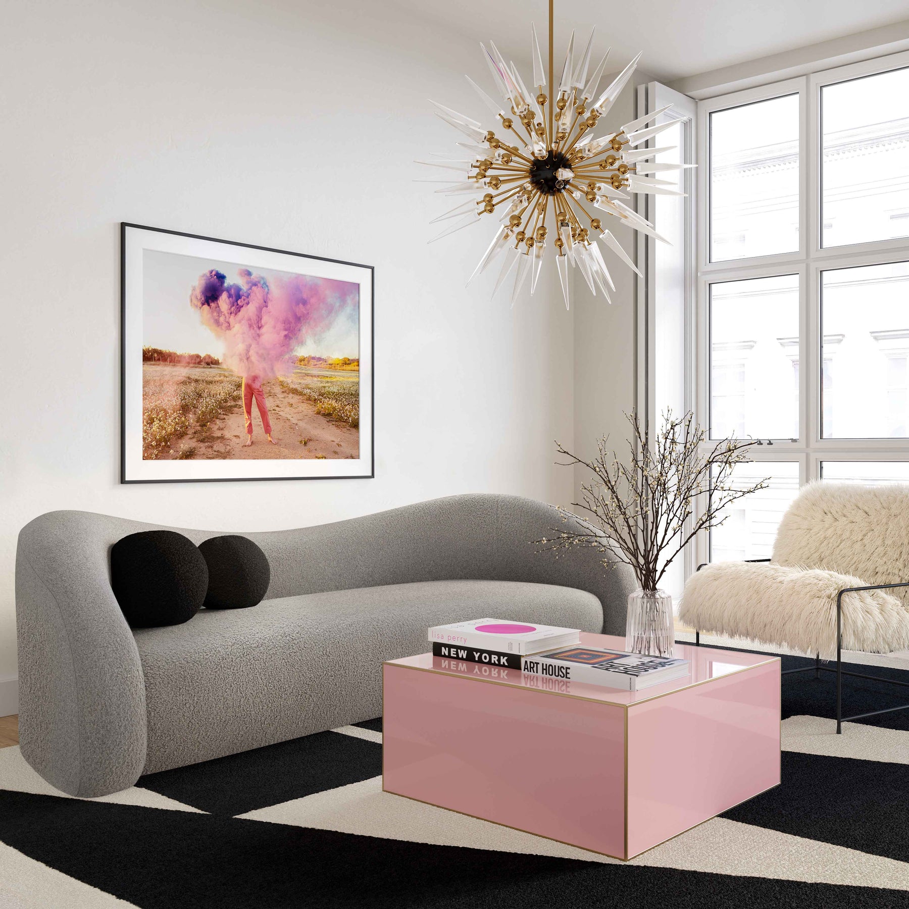 Leonie 102.5" Faux Shearling Sofa