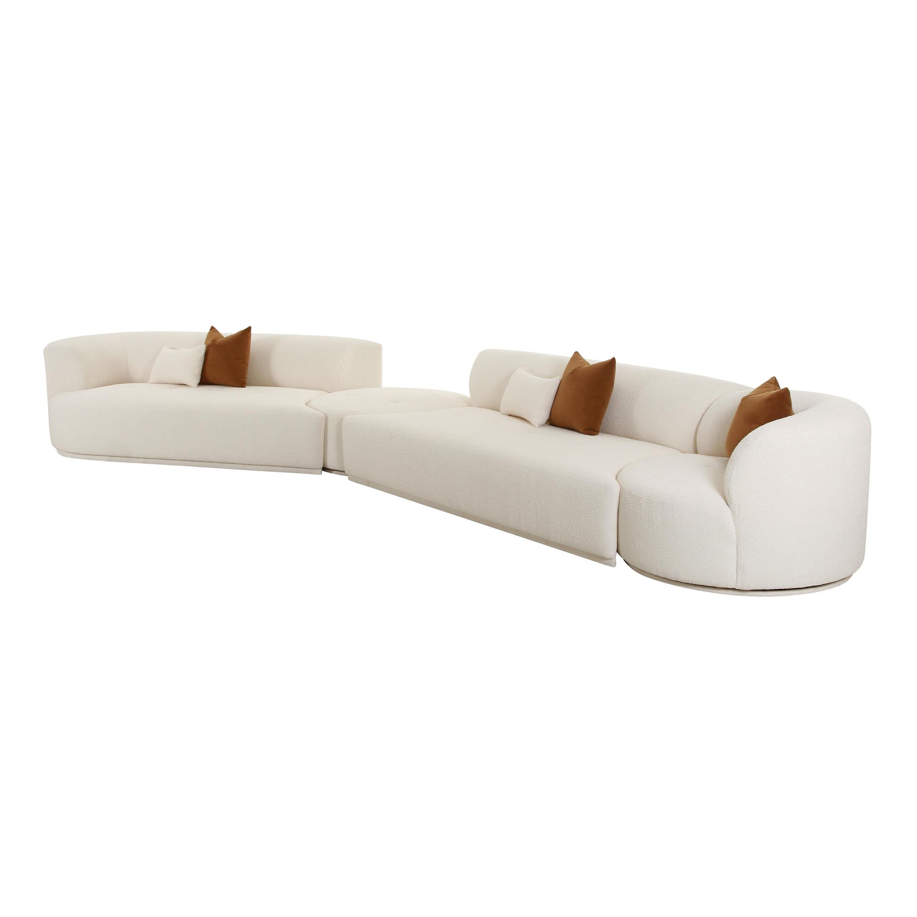 Fickle 4-Piece Cream Performance Boucle Modular Sectional