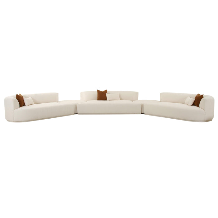 Fickle 5-Piece Cream Performance Boucle Modular Sectional