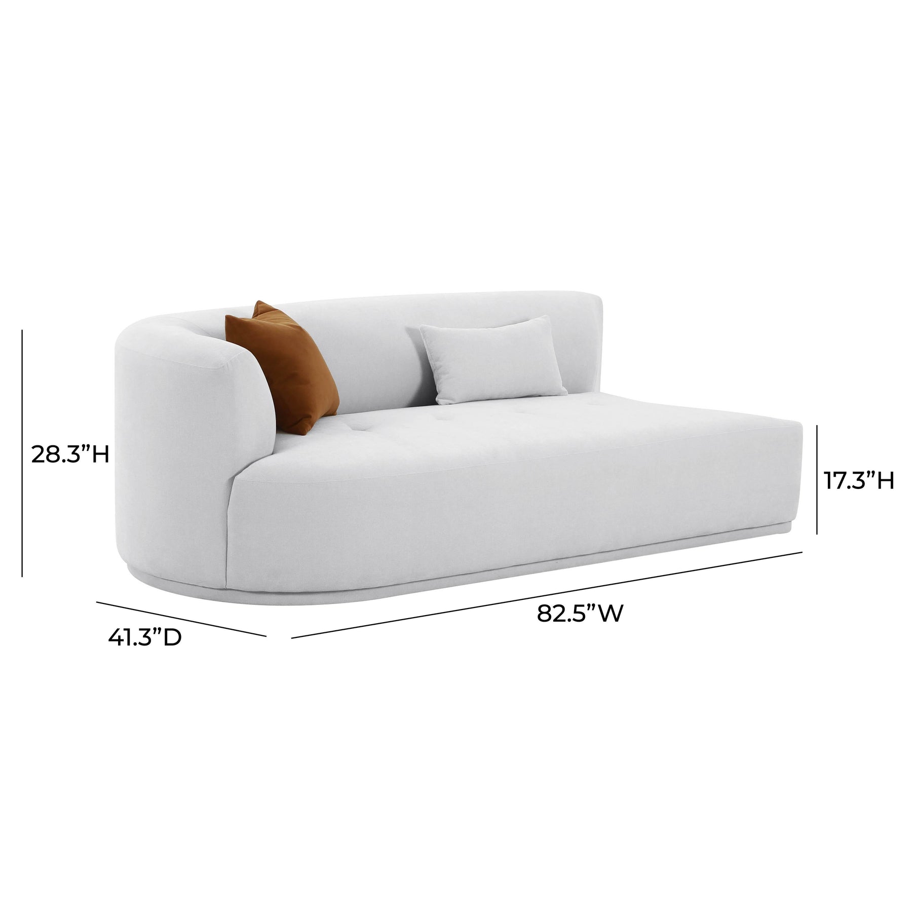Fickle 82.5" Grey Performance Velvet Modular Loveseat