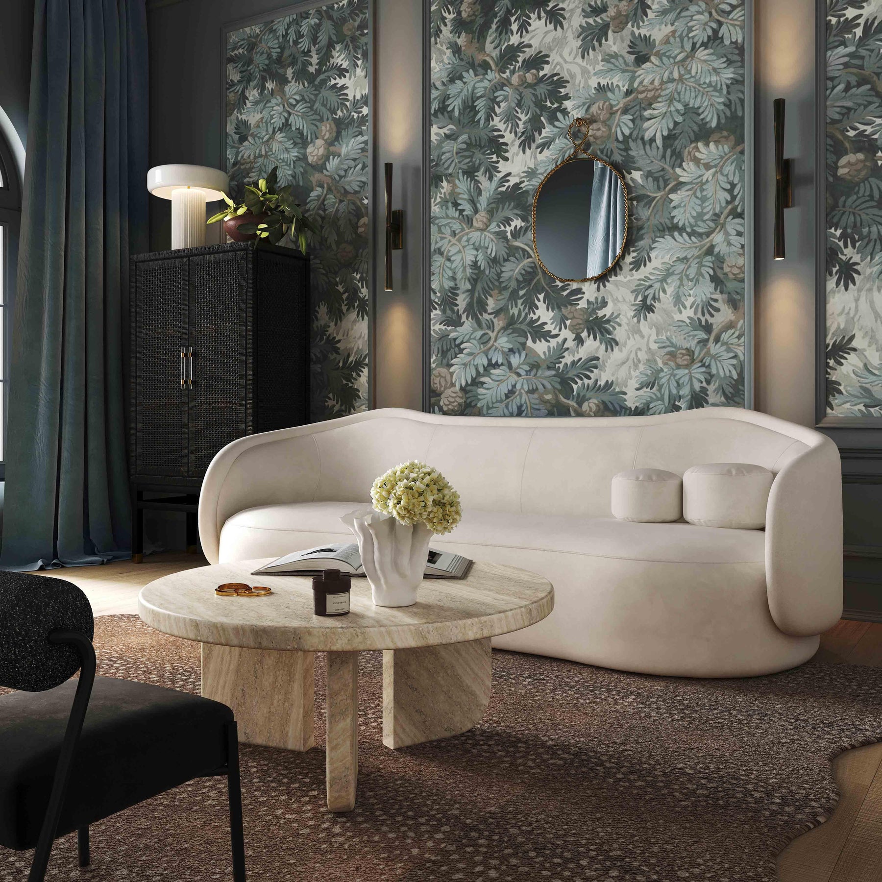 Circe 92.5" Performance Textured Velvet Sofa