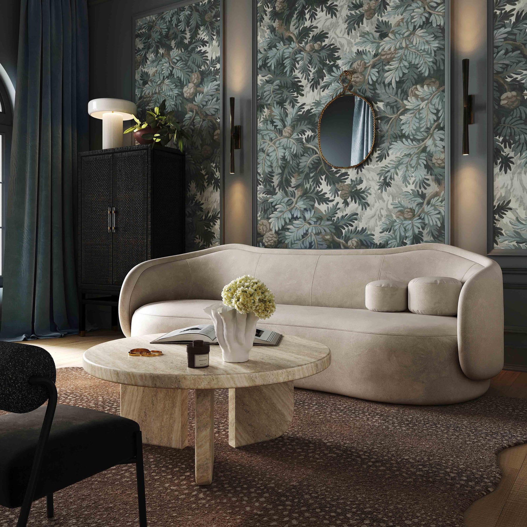 Circe 92.5" Performance Textured Velvet Sofa