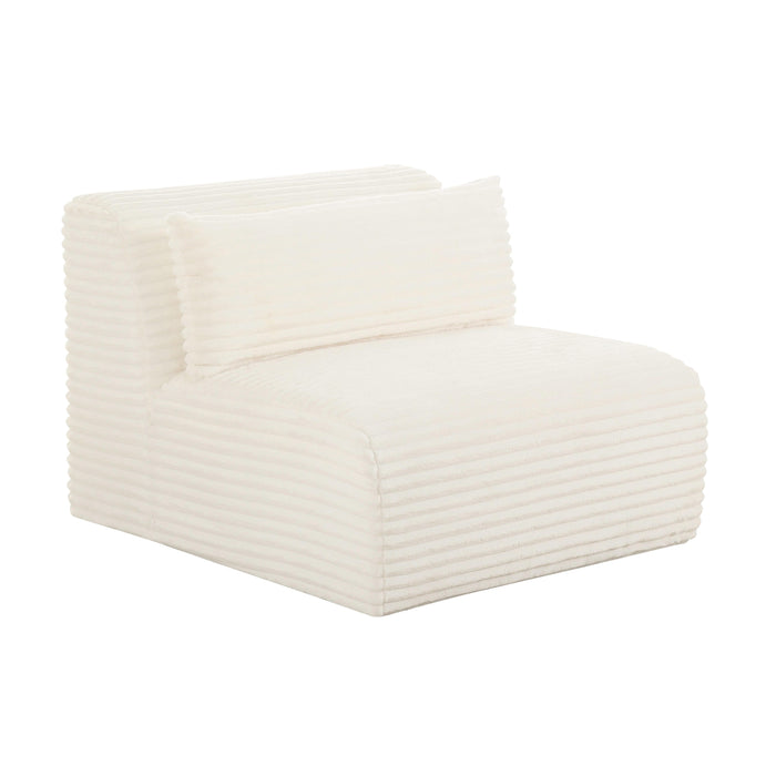 Tarra Fluffy Oversized Performance Corduroy Modular Armless Chair