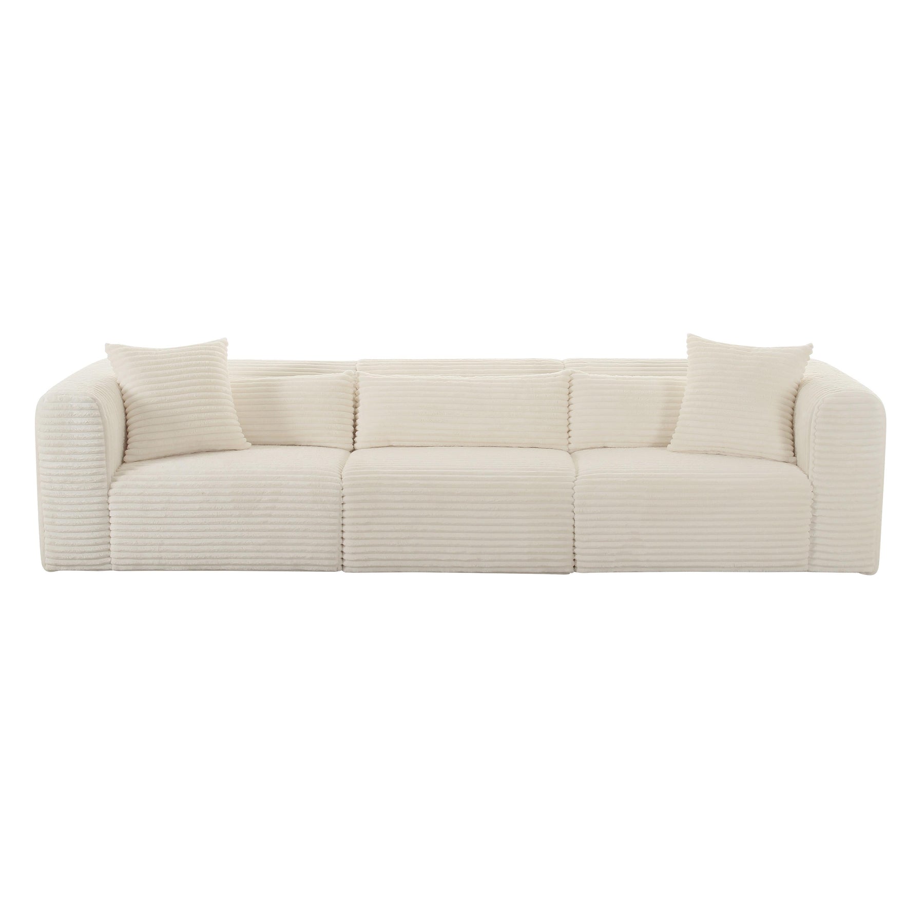 Tarra 118" Fluffy Oversized Performance Corduroy Modular Sofa