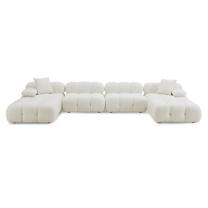 Luxury U-Shape Sectional Sofa in teddy| Calliope Collection