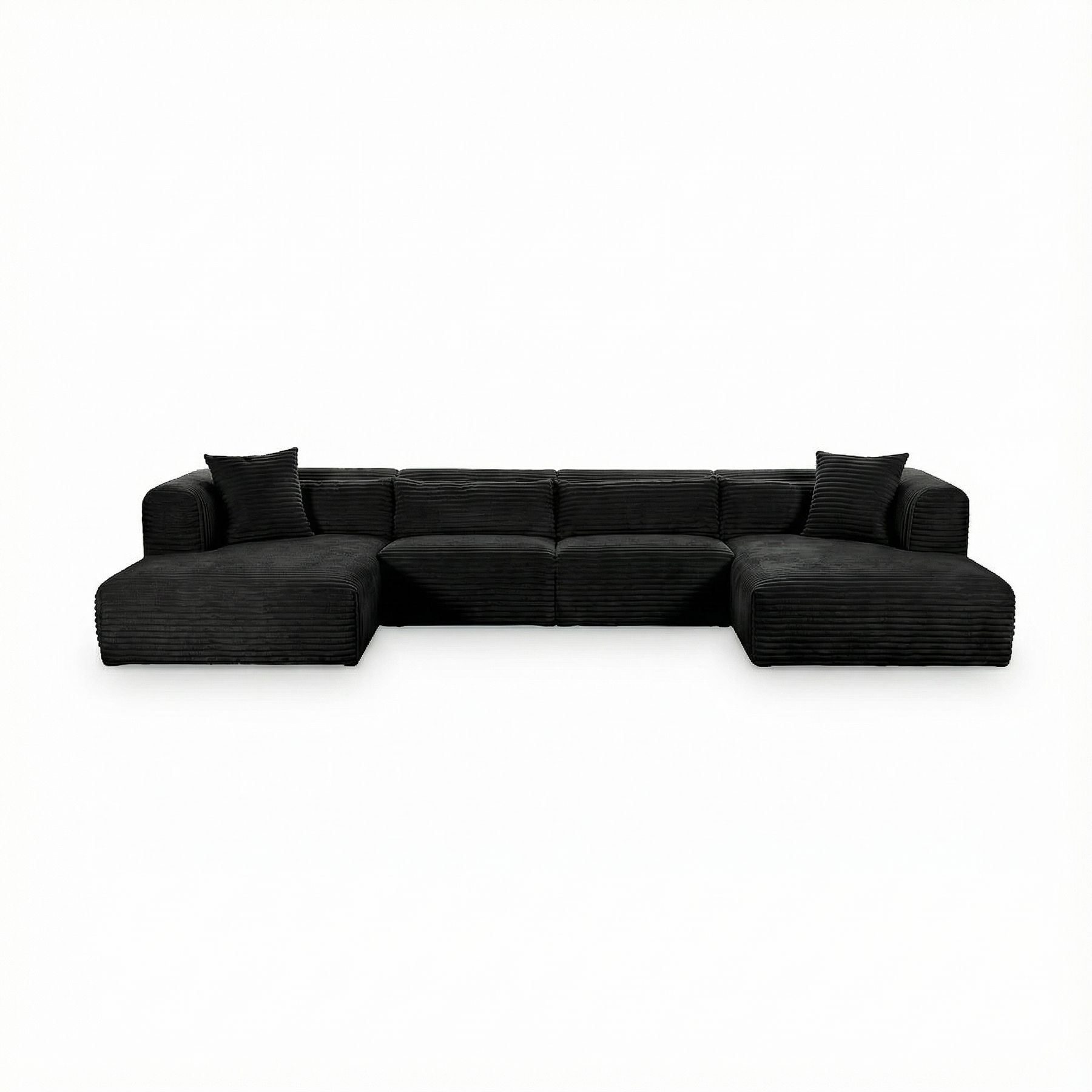 Tarra 4-Piece Fluffy Oversized Performance Corduroy Modular U-Sectional
