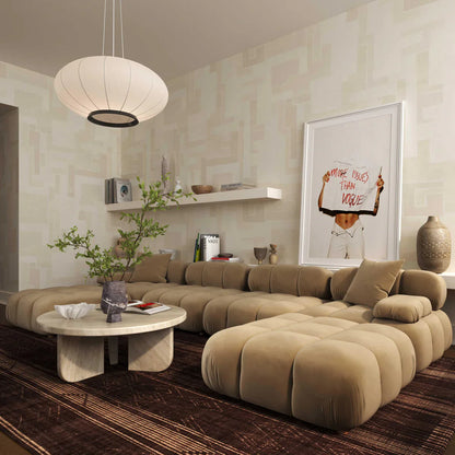 Luxury U-Shape Sectional Sofa in Velvet | Calliope Collection