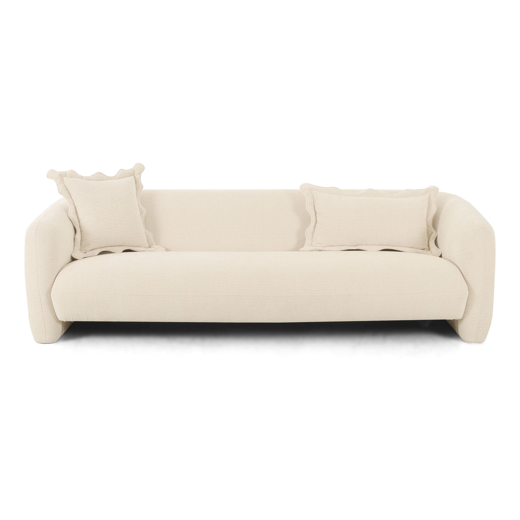 Lou 91" Sandstone Textured Performance Fabric Sofa