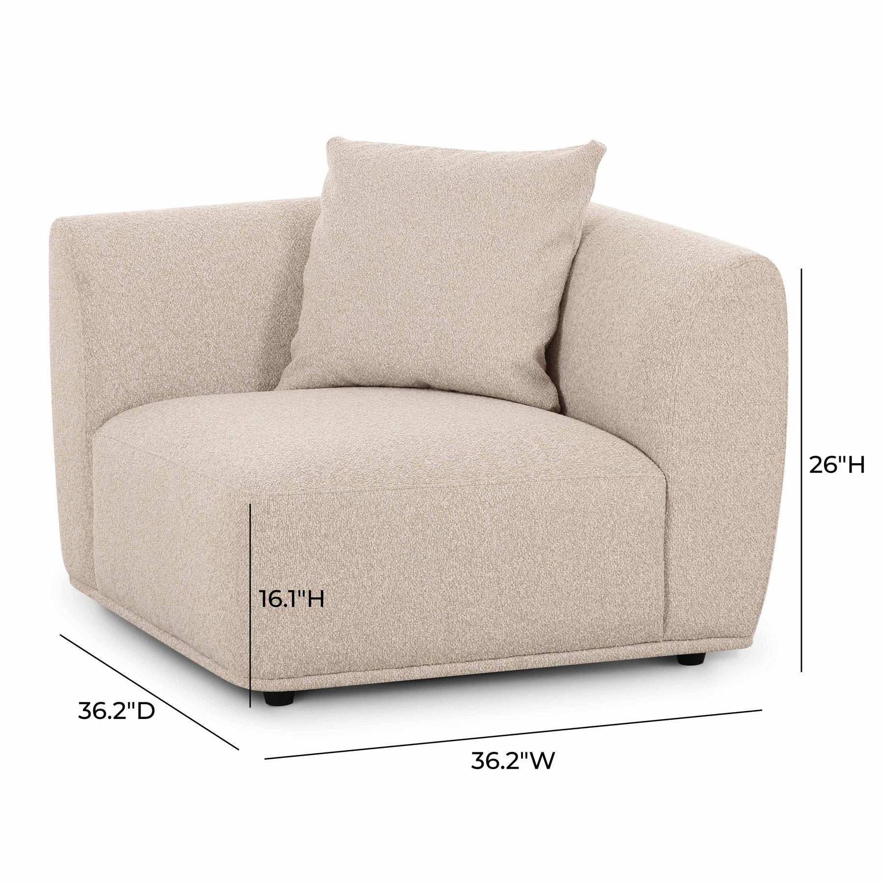 Sylvie Cream Performance Boucle Corner Chair