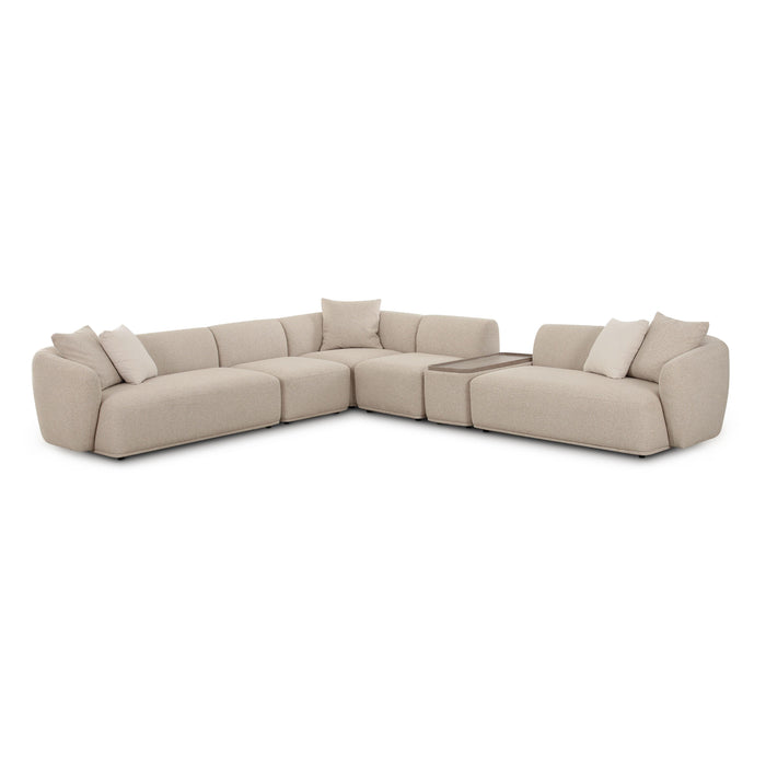 Sylvie 6-Piece Cream Performance Boucle Large Sectional