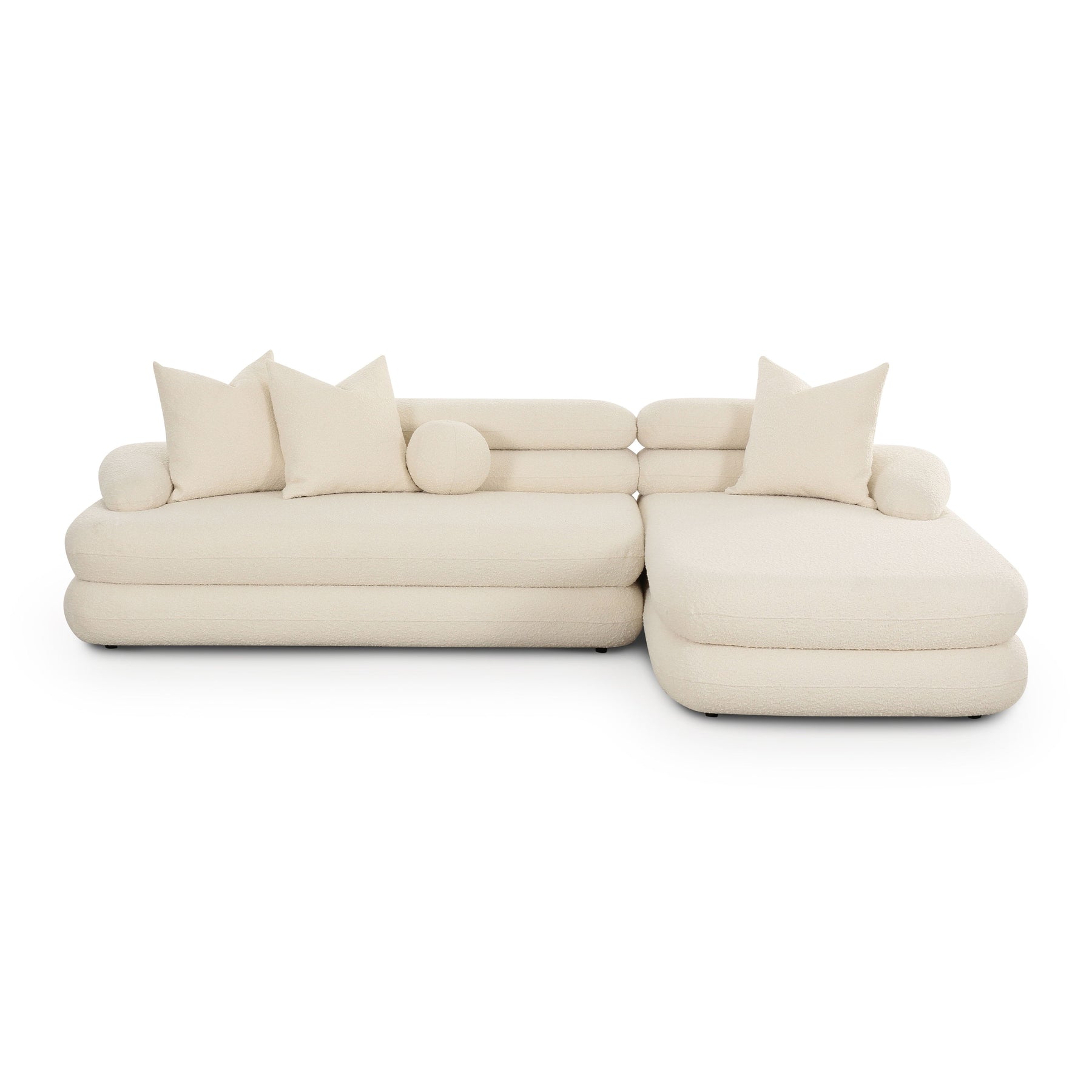 Lulu 2-Piece Cream Performance Boucle L-Shaped Sectional