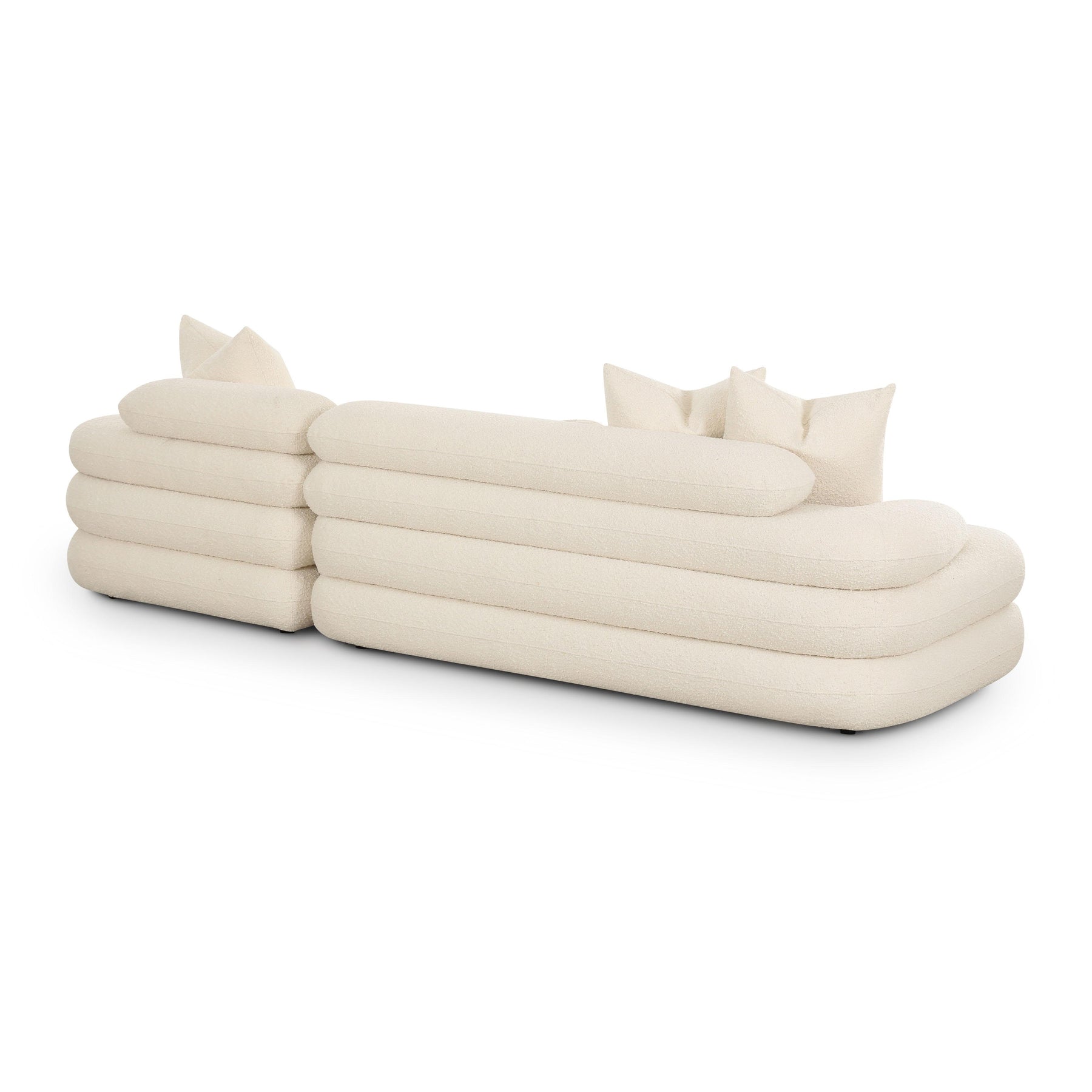 Lulu 2-Piece Cream Performance Boucle L-Shaped Sectional