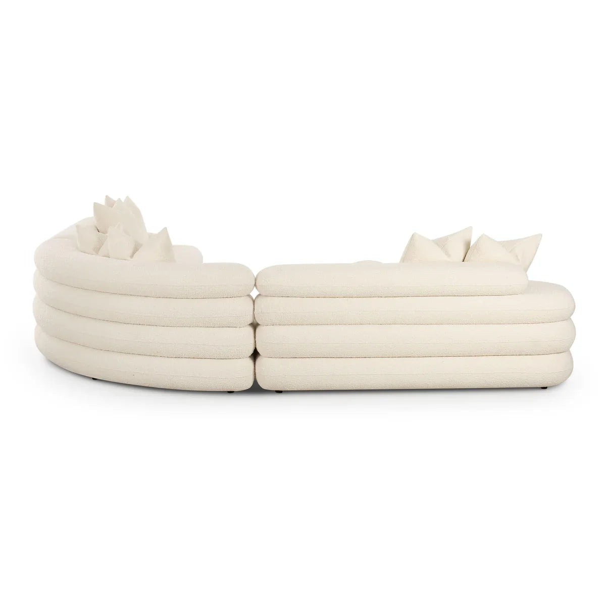 Lulu Curved L-Shape Sectional Sofa | Cream Bouclé
