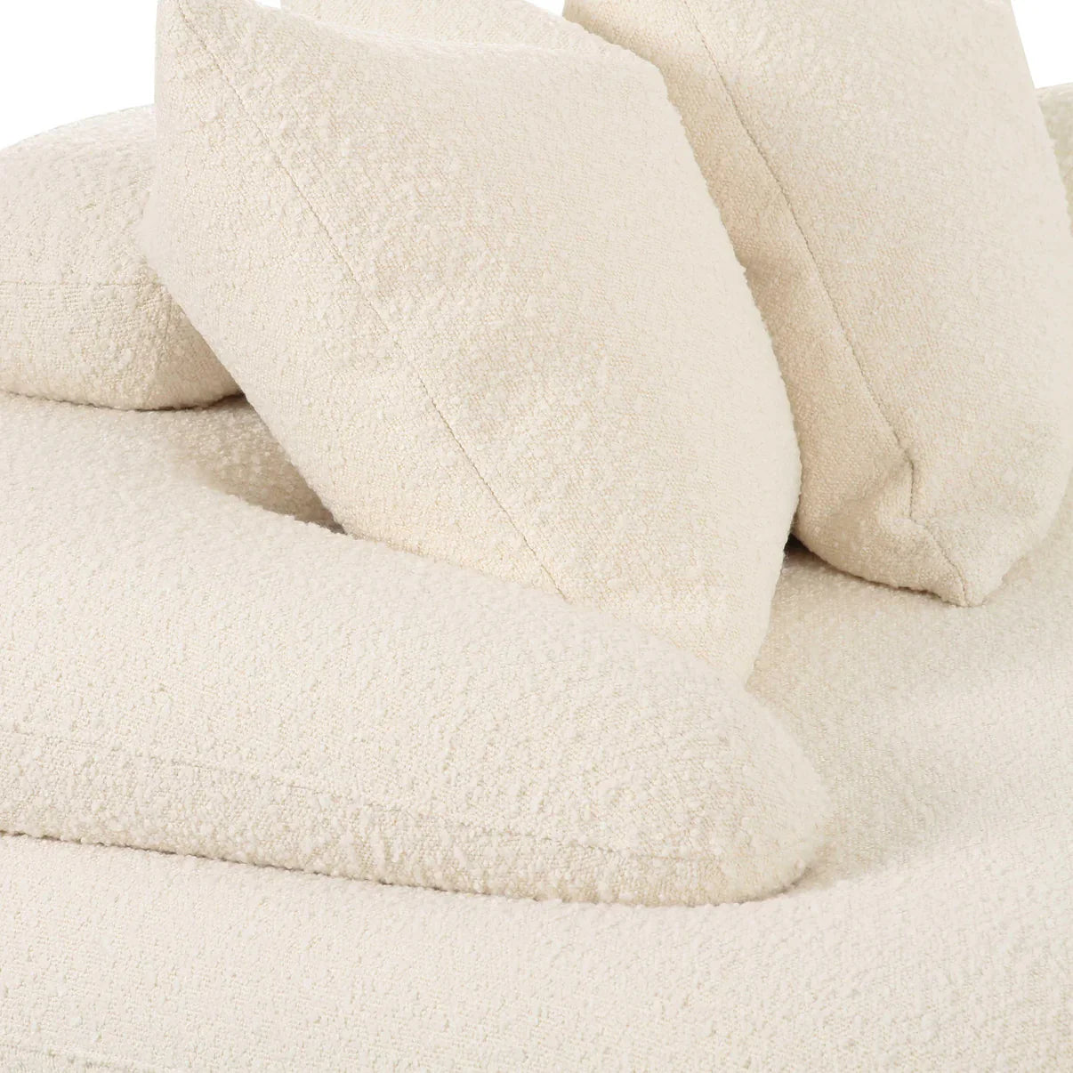 Lulu Curved L-Shape Sectional Sofa | Cream Bouclé