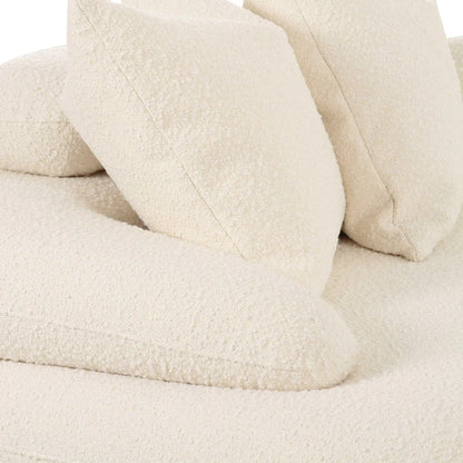 Lulu Curved L-Shape Sectional Sofa | Cream Bouclé