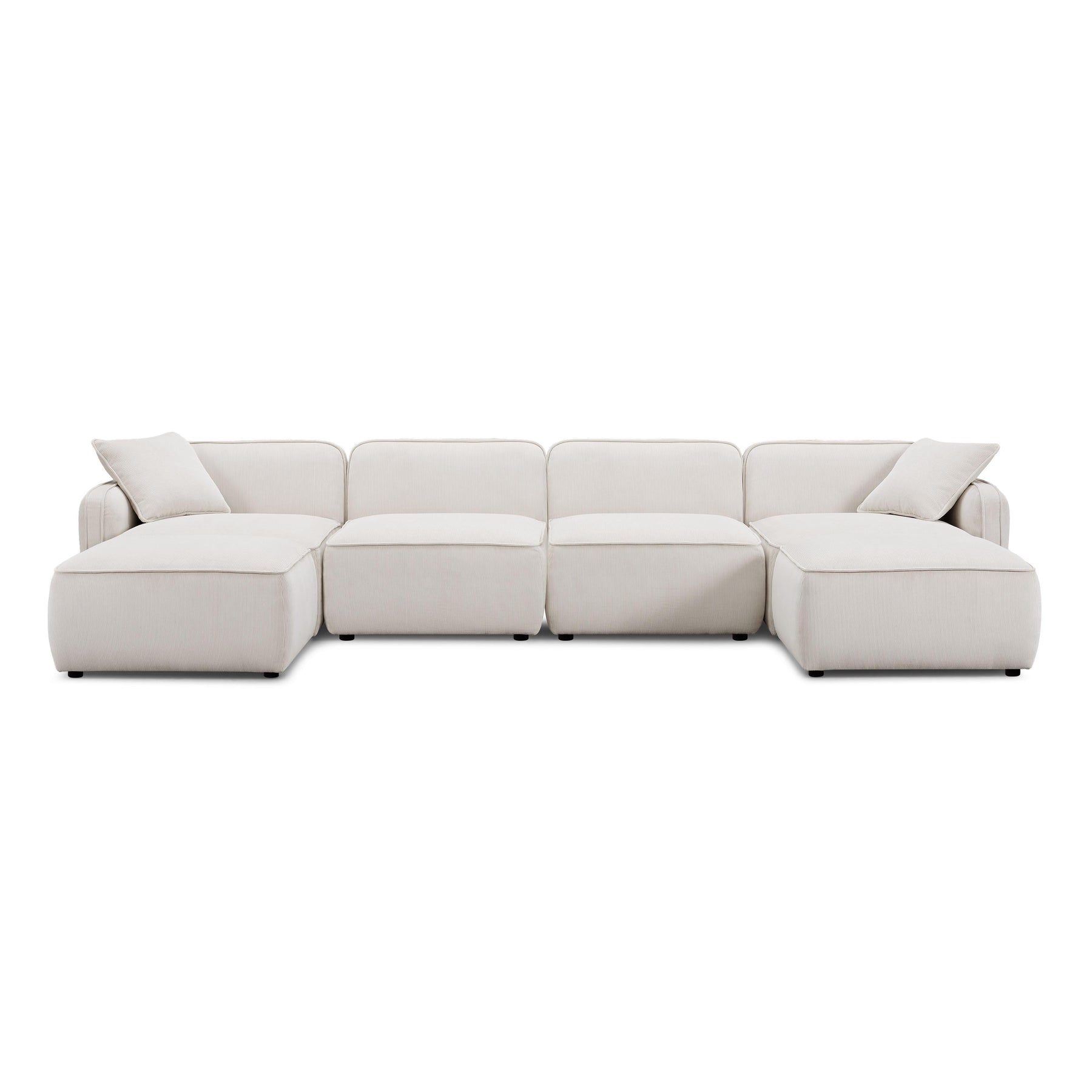 Travie 6-Piece Performance Corduroy Velvet  Modular U-Sectional