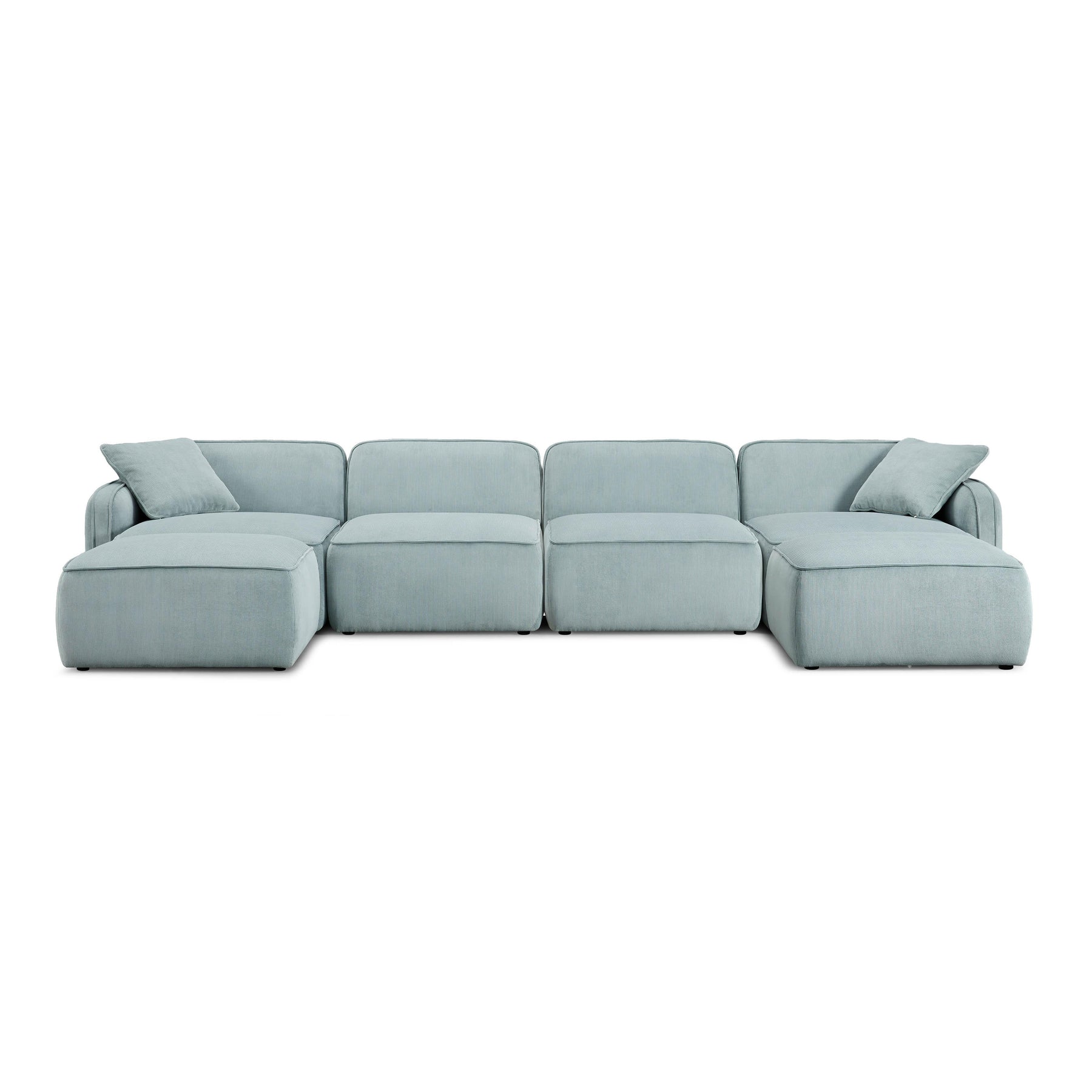 Travie 6-Piece Performance Corduroy Velvet  Modular U-Sectional