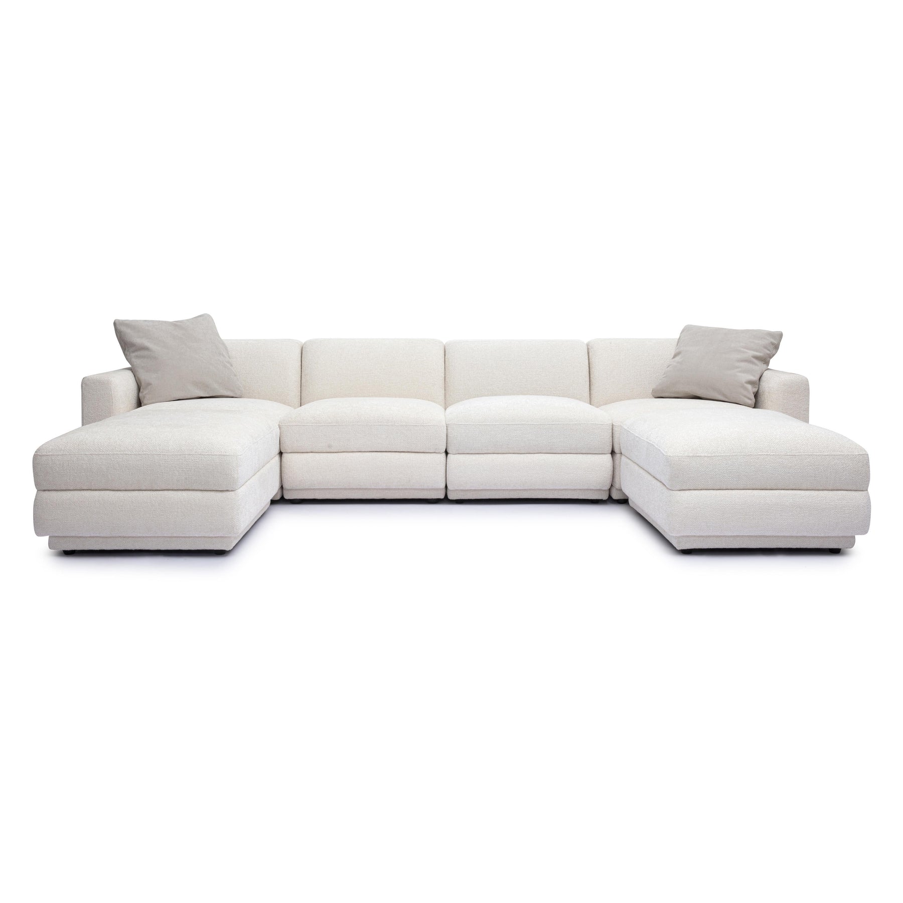 Perry 6-Piece Cream Performance Chenille Modular U-Sectional